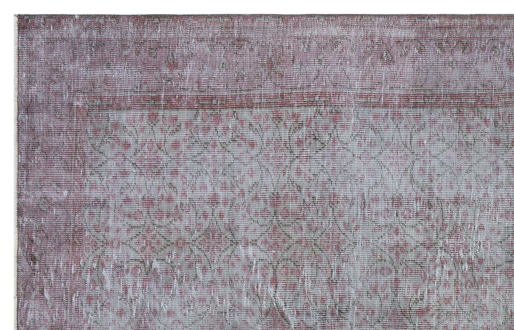Retro Design Gray Over Dyed Vintage Rug 5'11'' x 9'5'' ft 181 x 288 cm