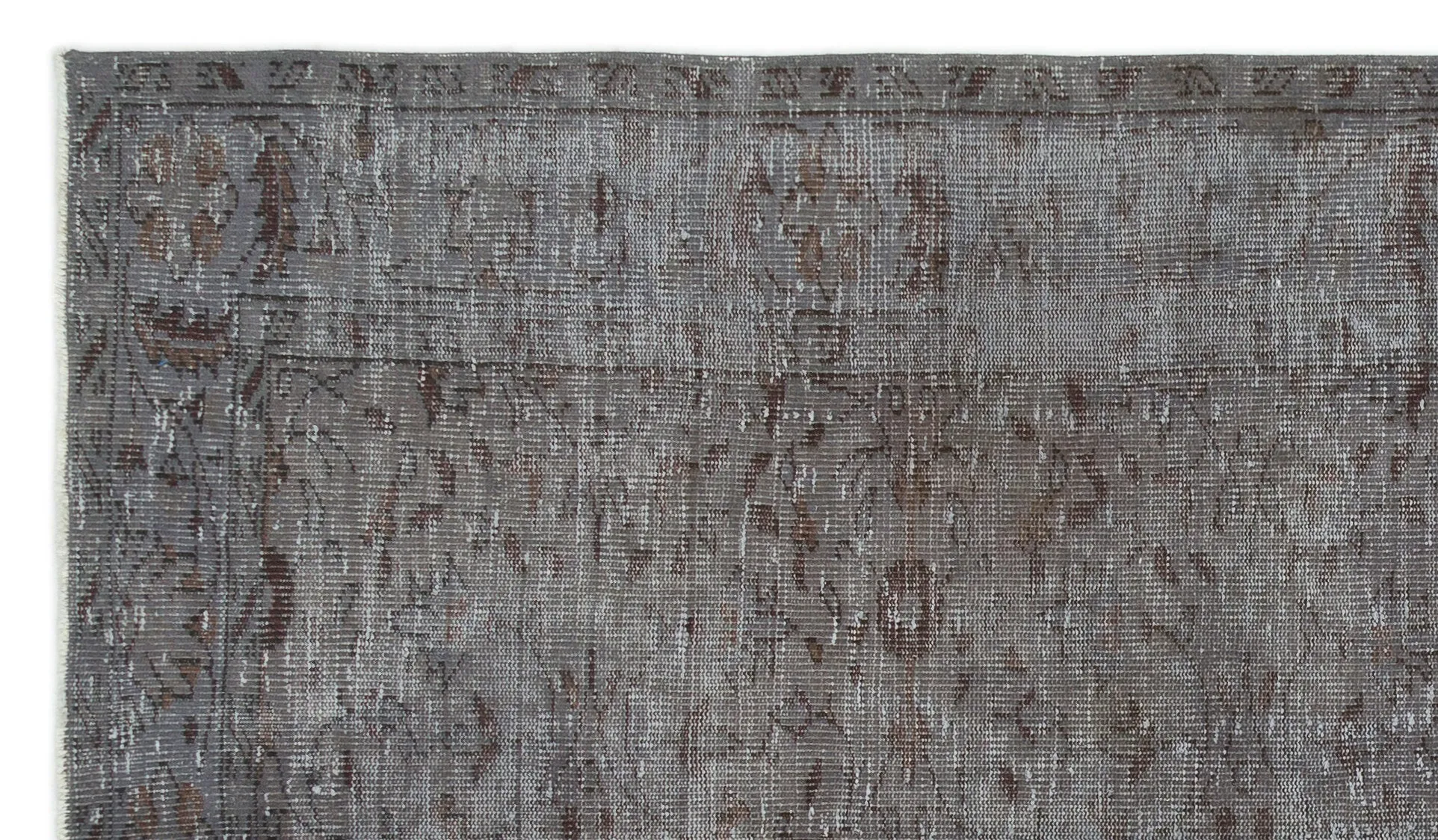 Retro Design Gray Over Dyed Vintage Rug 5'2'' x 8'10'' ft 158 x 270 cm