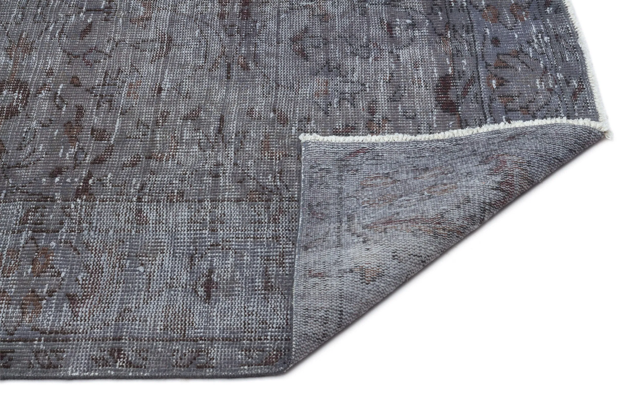 Retro Design Gray Over Dyed Vintage Rug 5'2'' x 8'10'' ft 158 x 270 cm