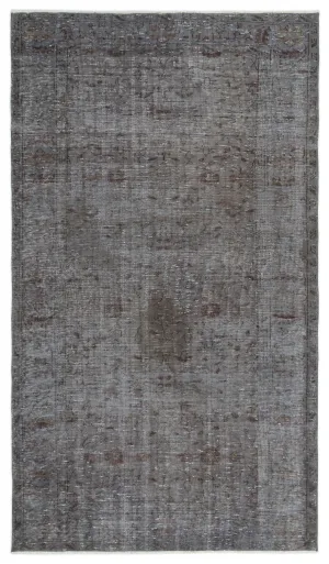 Retro Design Gray Over Dyed Vintage Rug 5'2'' x 8'10'' ft 158 x 270 cm