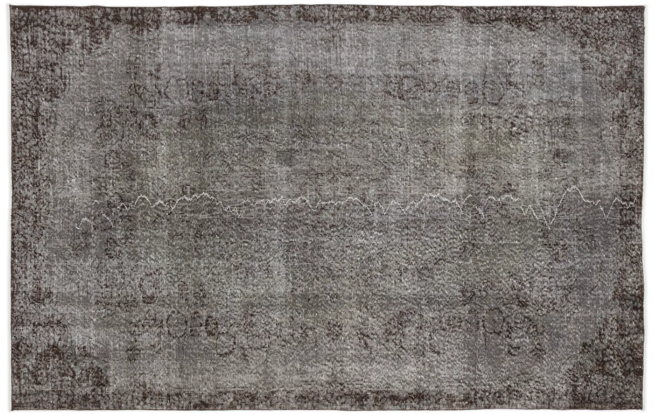 Retro Design Gray Over Dyed Vintage Rug 5'7'' x 8'9'' ft 170 x 267 cm
