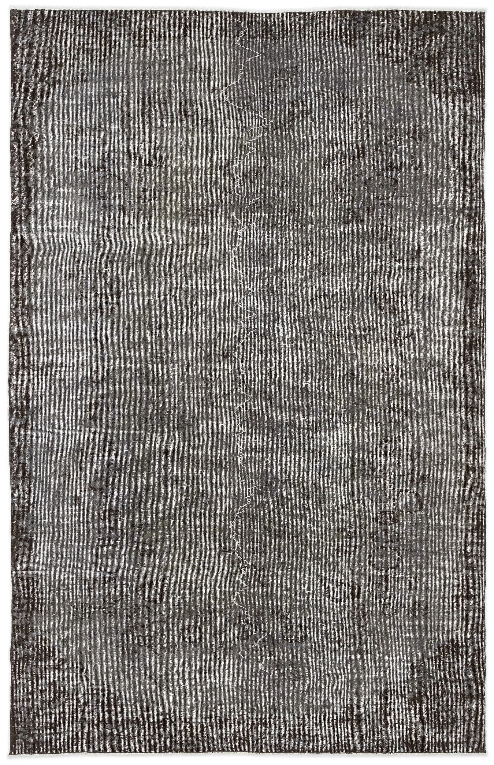 Retro Design Gray Over Dyed Vintage Rug 5'7'' x 8'9'' ft 170 x 267 cm