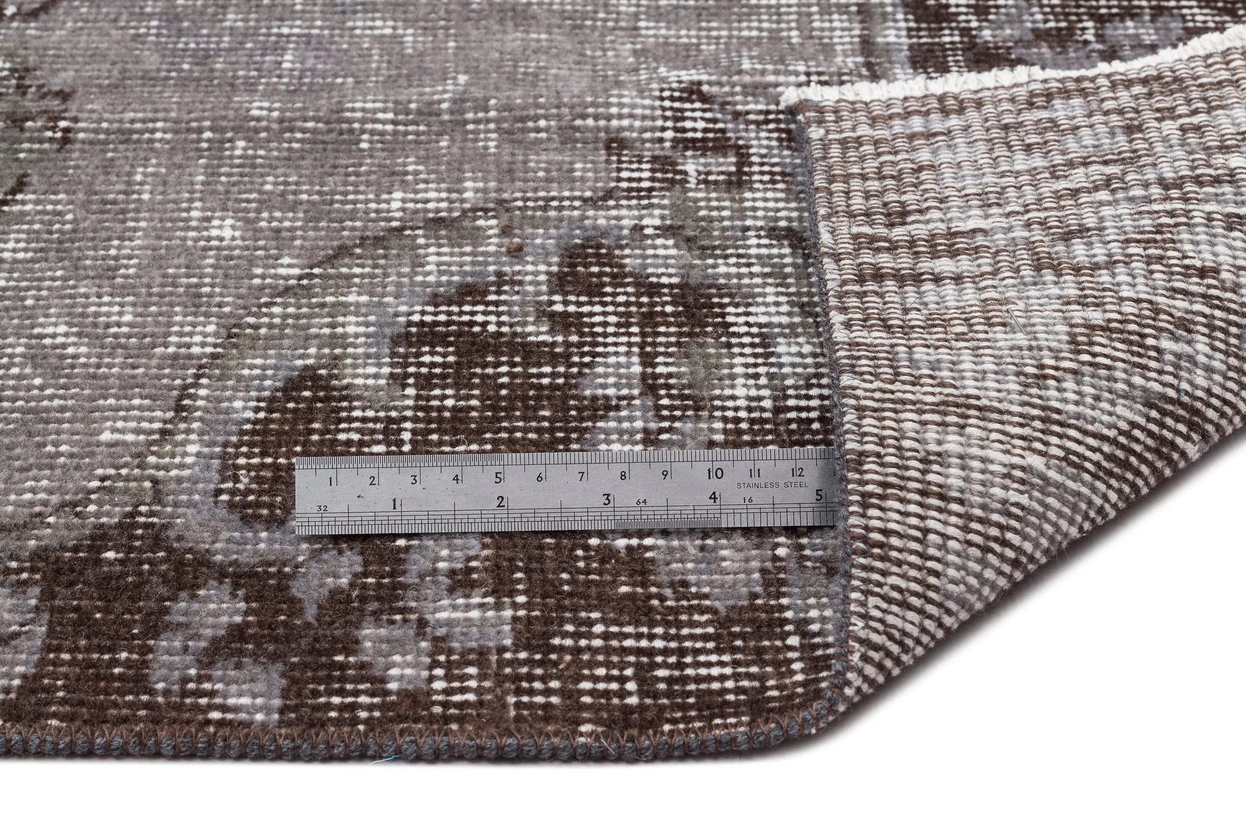 Retro Design Gray Over Dyed Vintage Rug 5'7'' x 8'9'' ft 170 x 267 cm