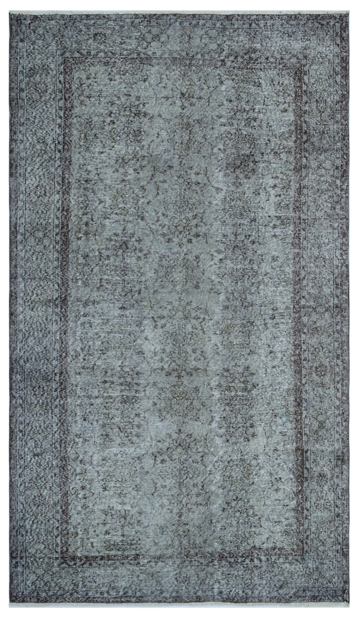 Retro Design Gray Over Dyed Vintage Rug 5'7'' x 9'9'' ft 170 x 296 cm