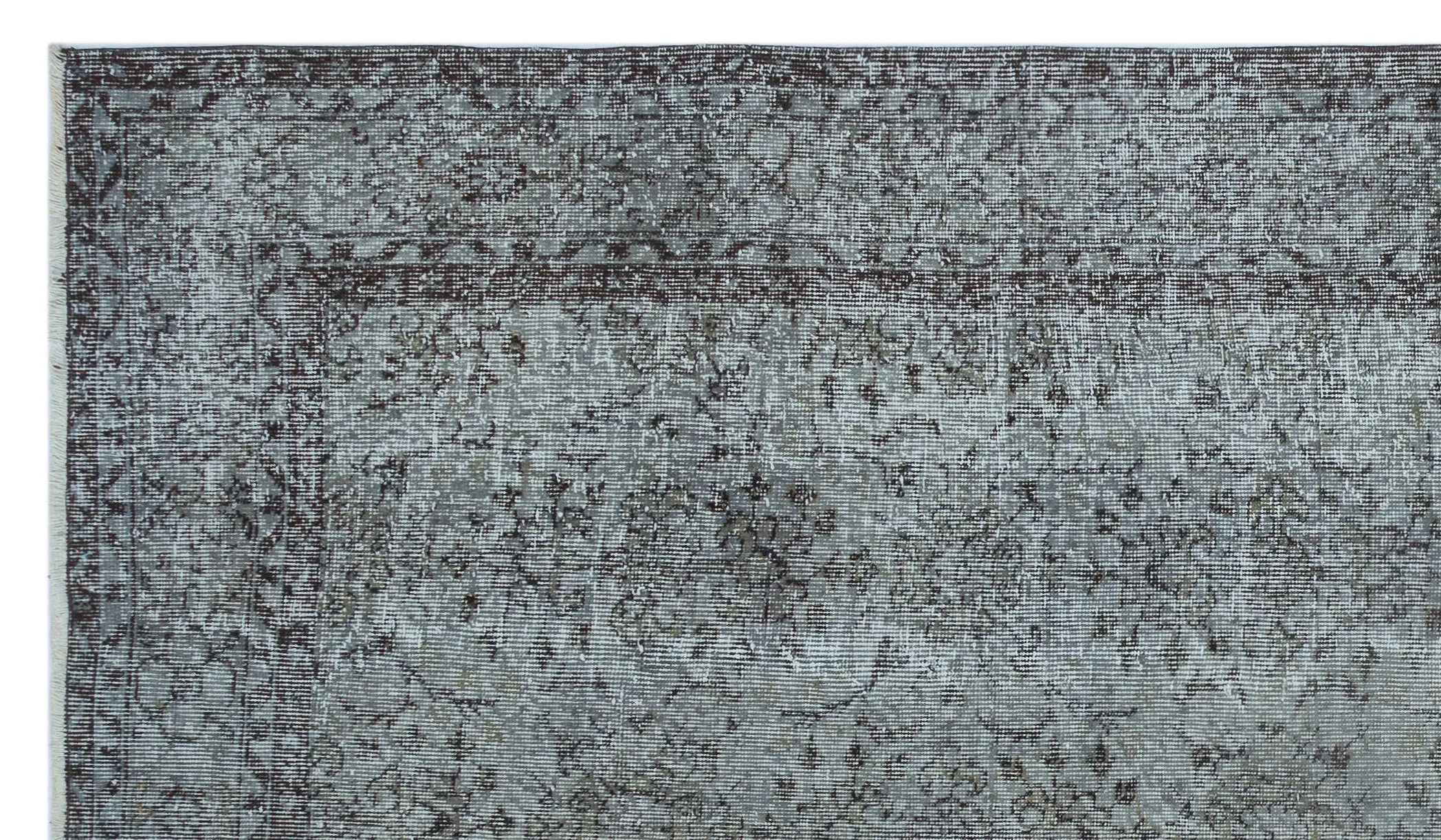 Retro Design Gray Over Dyed Vintage Rug 5'7'' x 9'9'' ft 170 x 296 cm