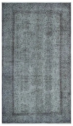 Retro Design Gray Over Dyed Vintage Rug 5'7'' x 9'9'' ft 170 x 296 cm