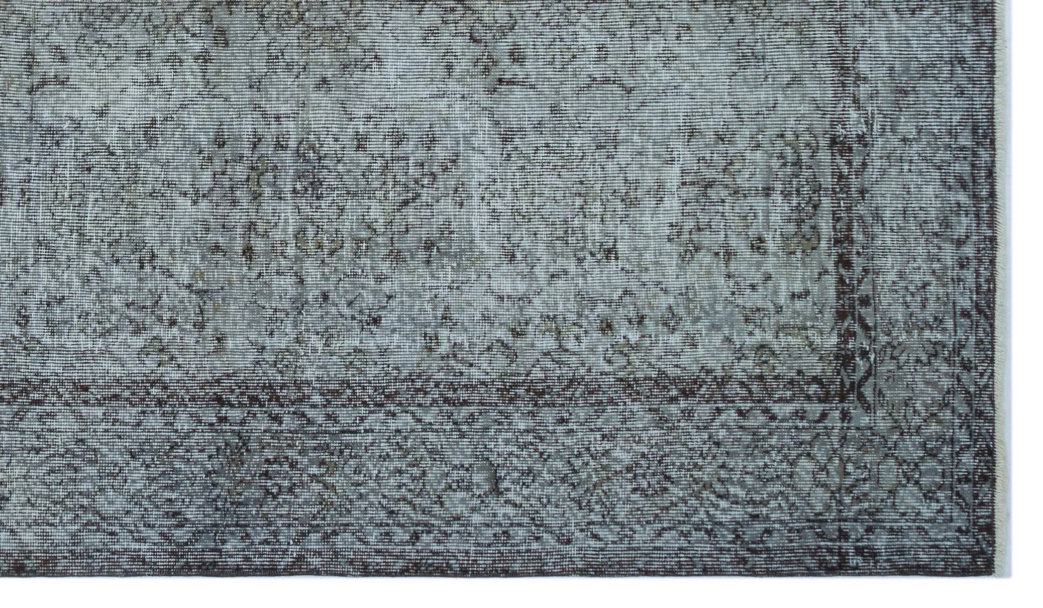 Retro Design Gray Over Dyed Vintage Rug 5'7'' x 9'9'' ft 170 x 296 cm