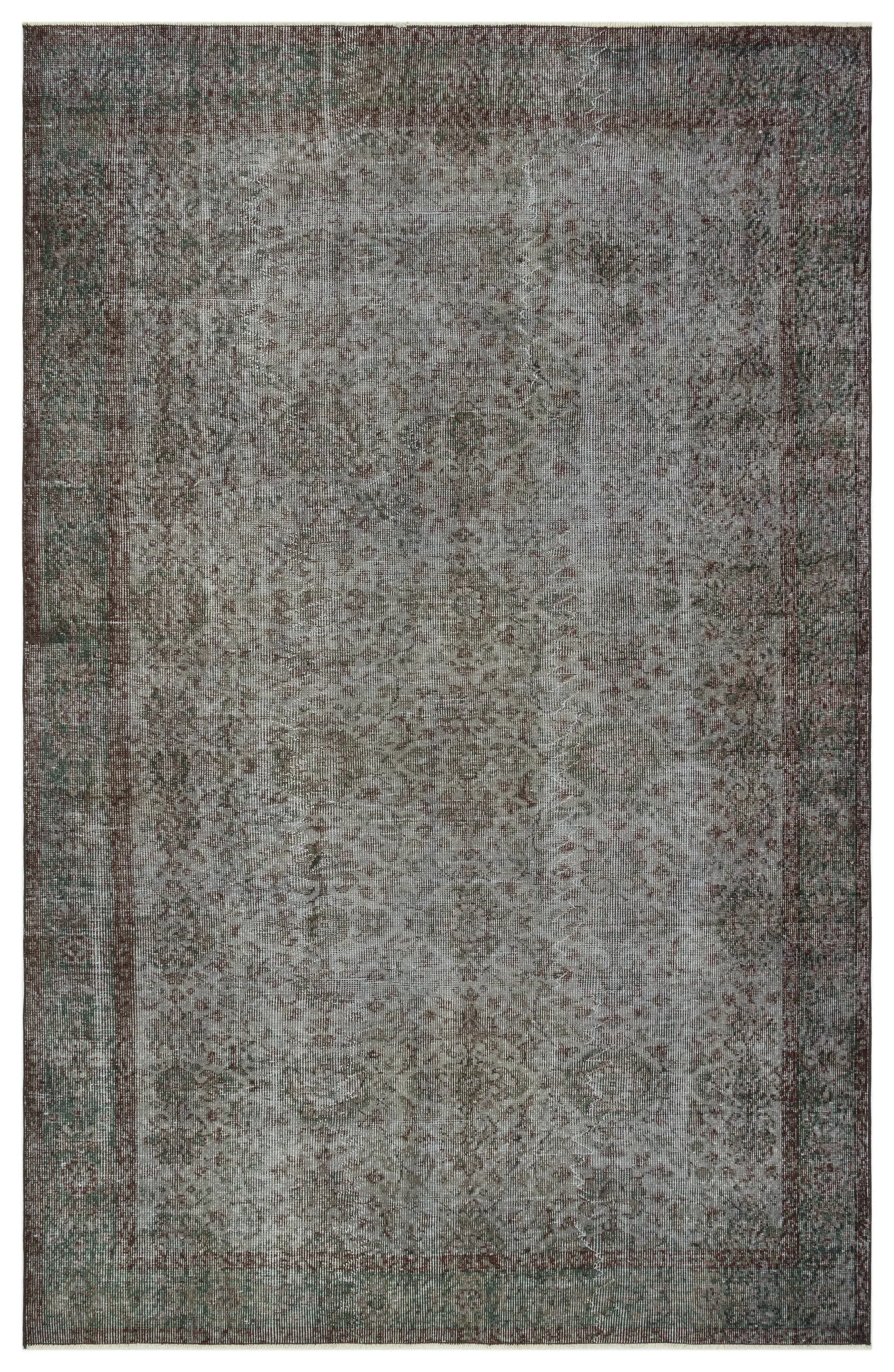 Retro Design Gray Over Dyed Vintage Rug 5'9'' x 9'1'' ft 175 x 277 cm