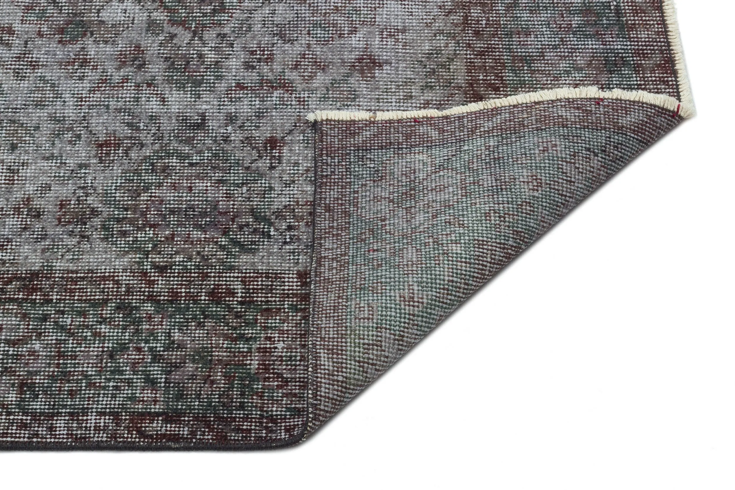 Retro Design Gray Over Dyed Vintage Rug 5'9'' x 9'1'' ft 175 x 277 cm