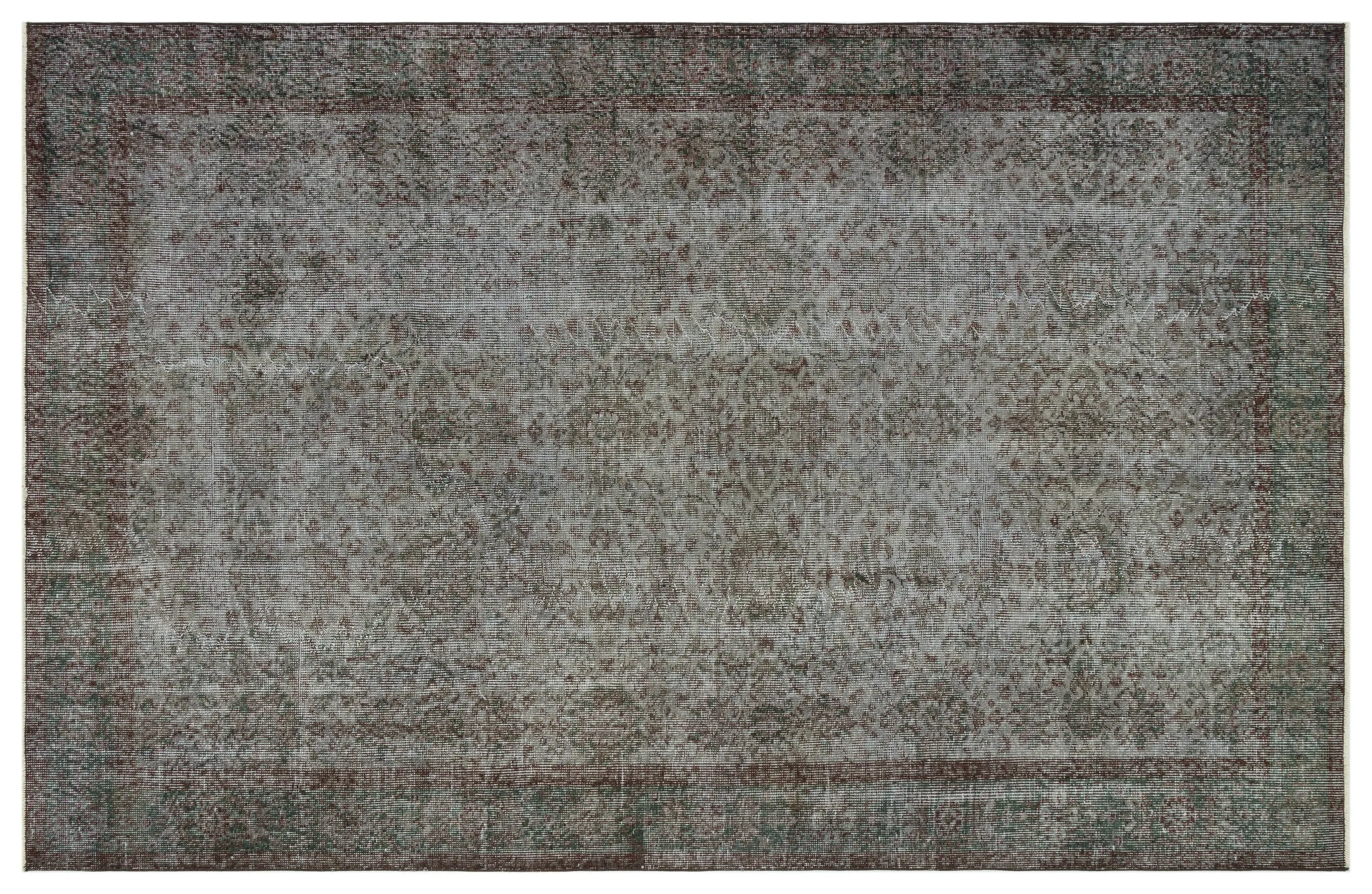 Retro Design Gray Over Dyed Vintage Rug 5'9'' x 9'1'' ft 175 x 277 cm