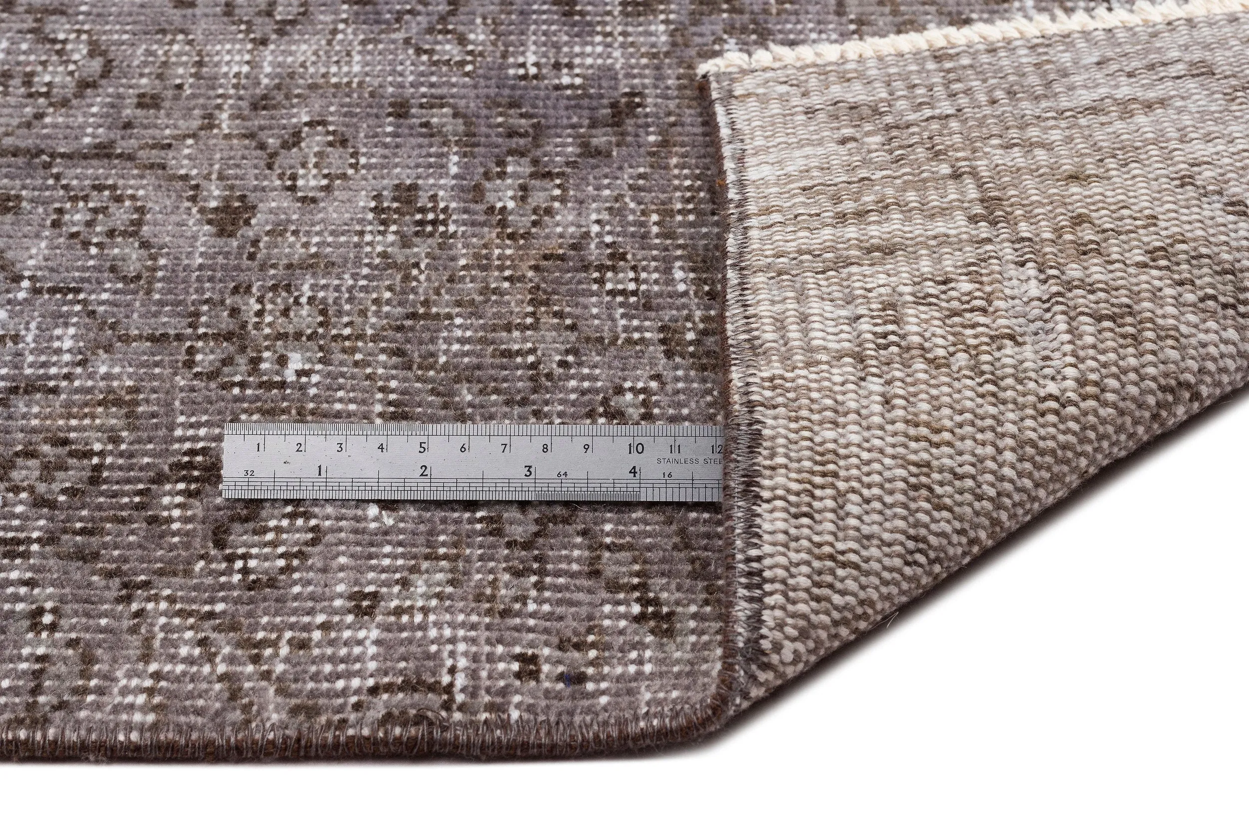 Retro Design Gray Over Dyed Vintage Rug 6'1'' x 9'2'' ft 185 x 280 cm