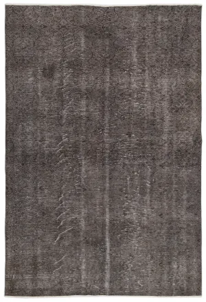 Retro Design Gray Over Dyed Vintage Rug 6'1'' x 9'2'' ft 185 x 280 cm