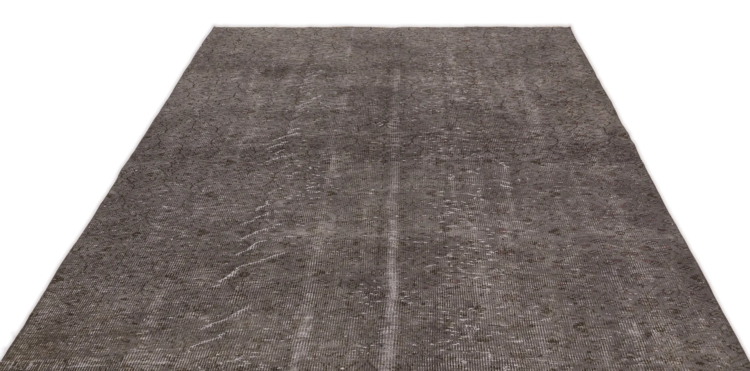 Retro Design Gray Over Dyed Vintage Rug 6'1'' x 9'2'' ft 185 x 280 cm