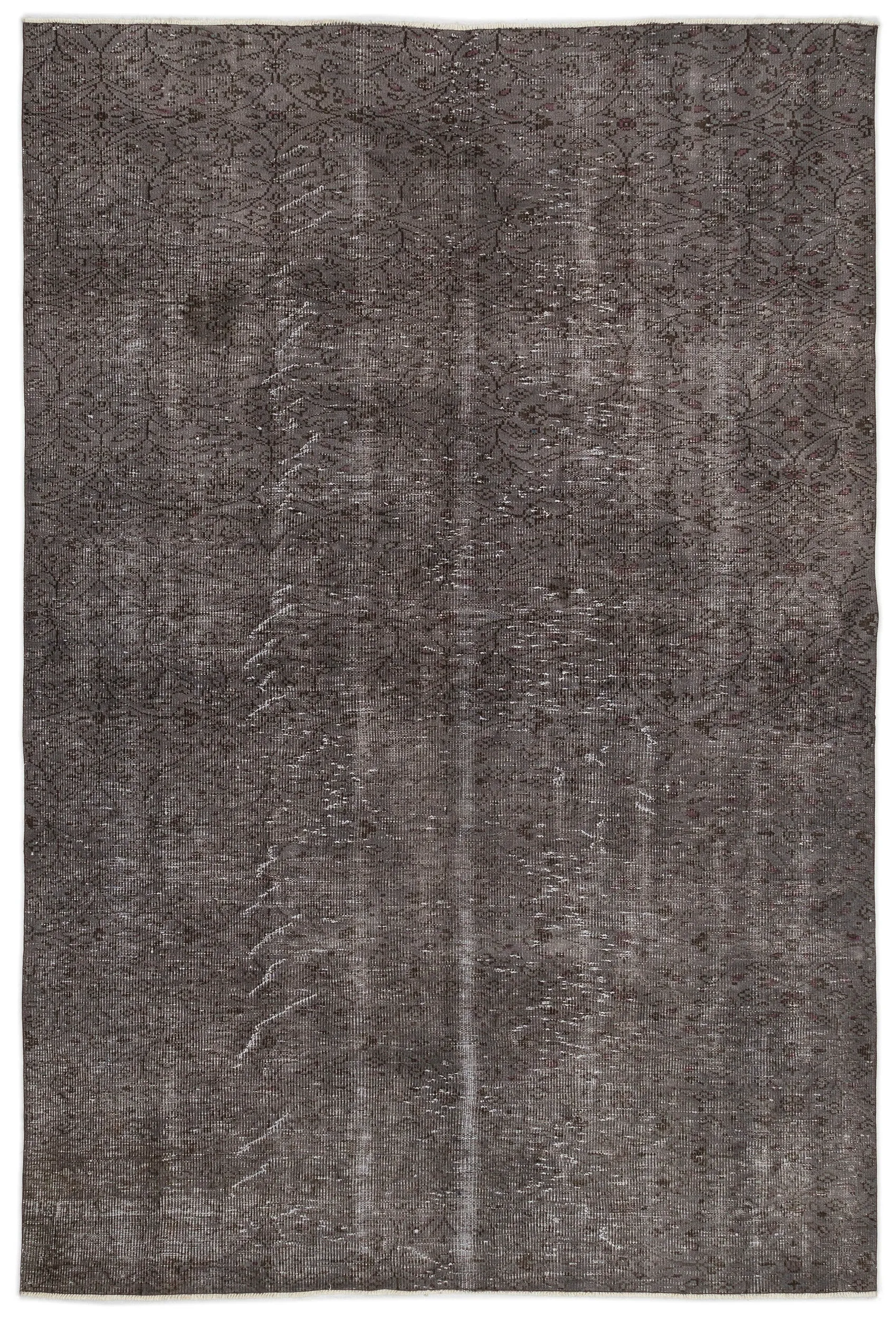 Retro Design Gray Over Dyed Vintage Rug 6'1'' x 9'2'' ft 185 x 280 cm