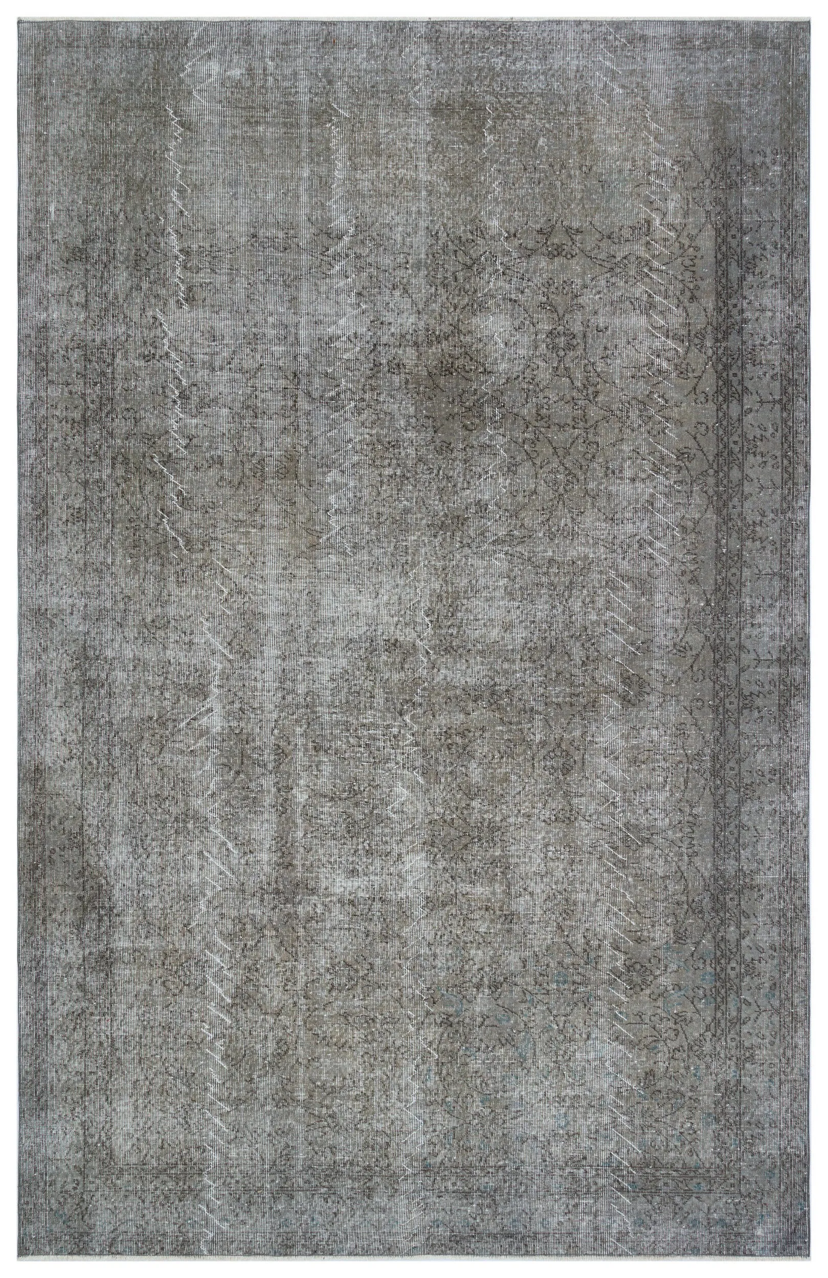 Retro Design Gray Over Dyed Vintage Rug 6'9'' x 10'6'' ft 205 x 320 cm
