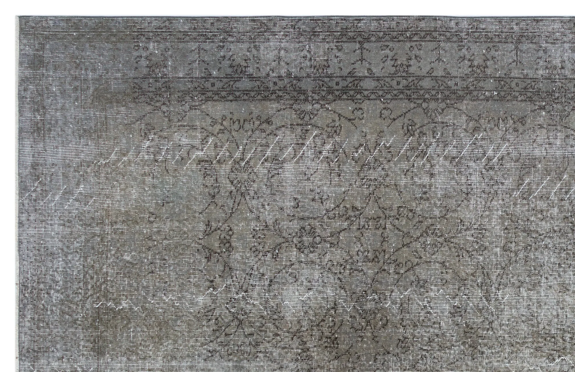 Retro Design Gray Over Dyed Vintage Rug 6'9'' x 10'6'' ft 205 x 320 cm