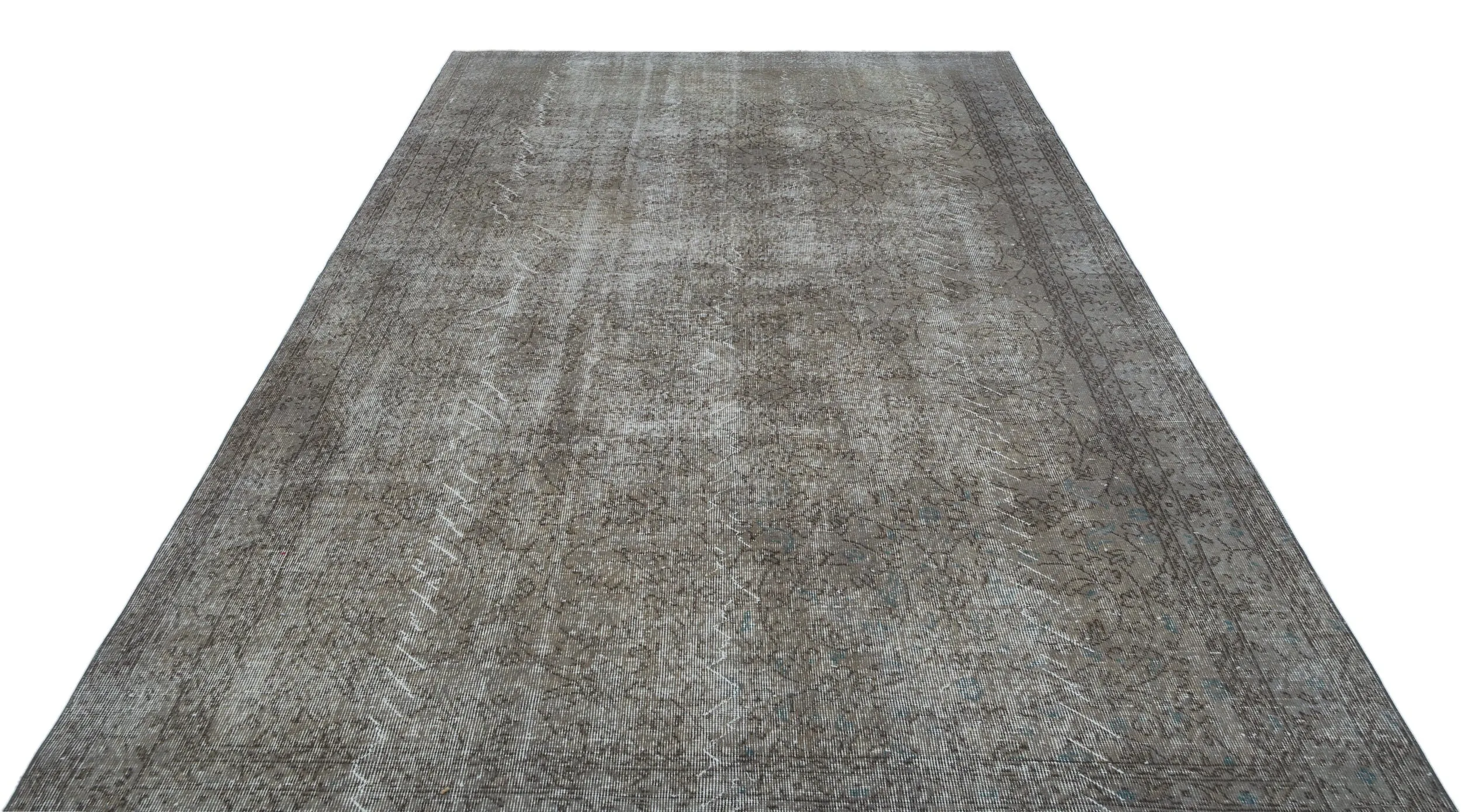 Retro Design Gray Over Dyed Vintage Rug 6'9'' x 10'6'' ft 205 x 320 cm