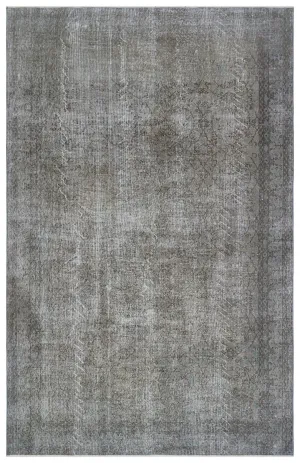 Retro Design Gray Over Dyed Vintage Rug 6'9'' x 10'6'' ft 205 x 320 cm