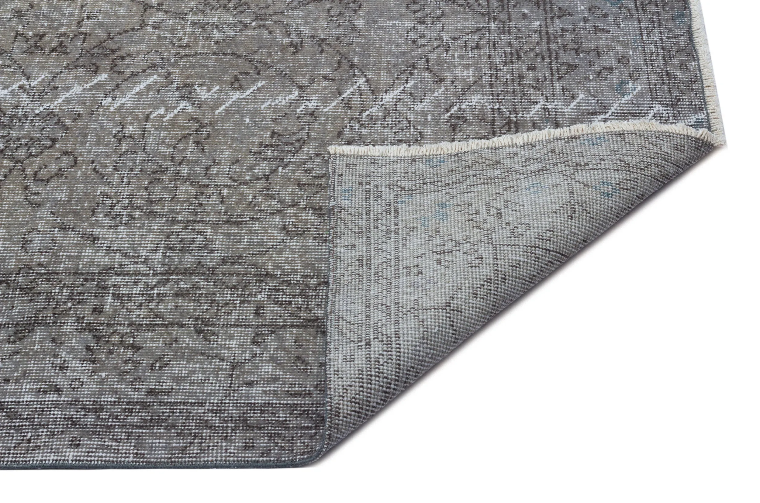 Retro Design Gray Over Dyed Vintage Rug 6'9'' x 10'6'' ft 205 x 320 cm
