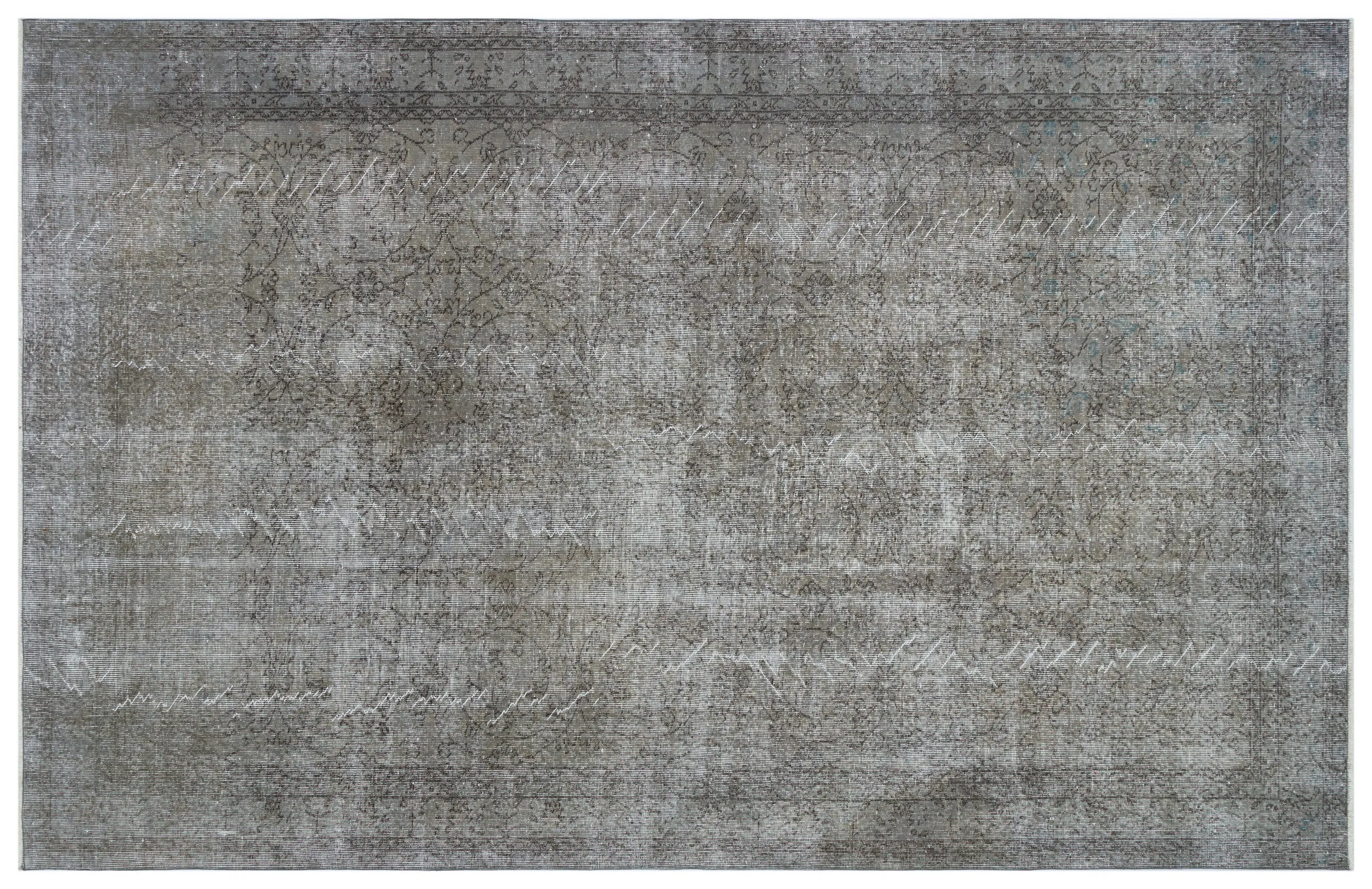 Retro Design Gray Over Dyed Vintage Rug 6'9'' x 10'6'' ft 205 x 320 cm