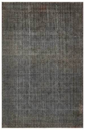 Retro Design Gray Over Dyed Vintage Rug 7'2'' x 10'10'' ft 219 x 330 cm