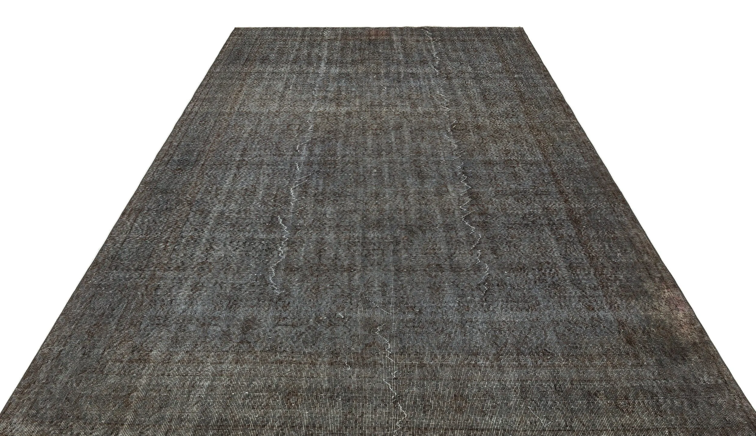 Retro Design Gray Over Dyed Vintage Rug 7'2'' x 10'10'' ft 219 x 330 cm