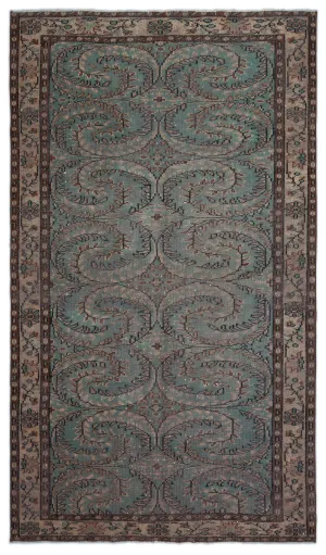 Retro Design Grey Over Dyed Vintage Rug 5'1'' x 8'10'' ft 154 x 270 cm