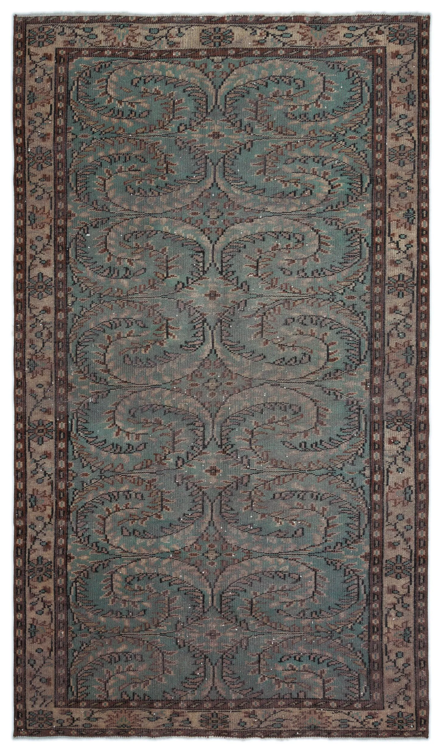 Retro Design Grey Over Dyed Vintage Rug 5'1'' x 8'10'' ft 154 x 270 cm