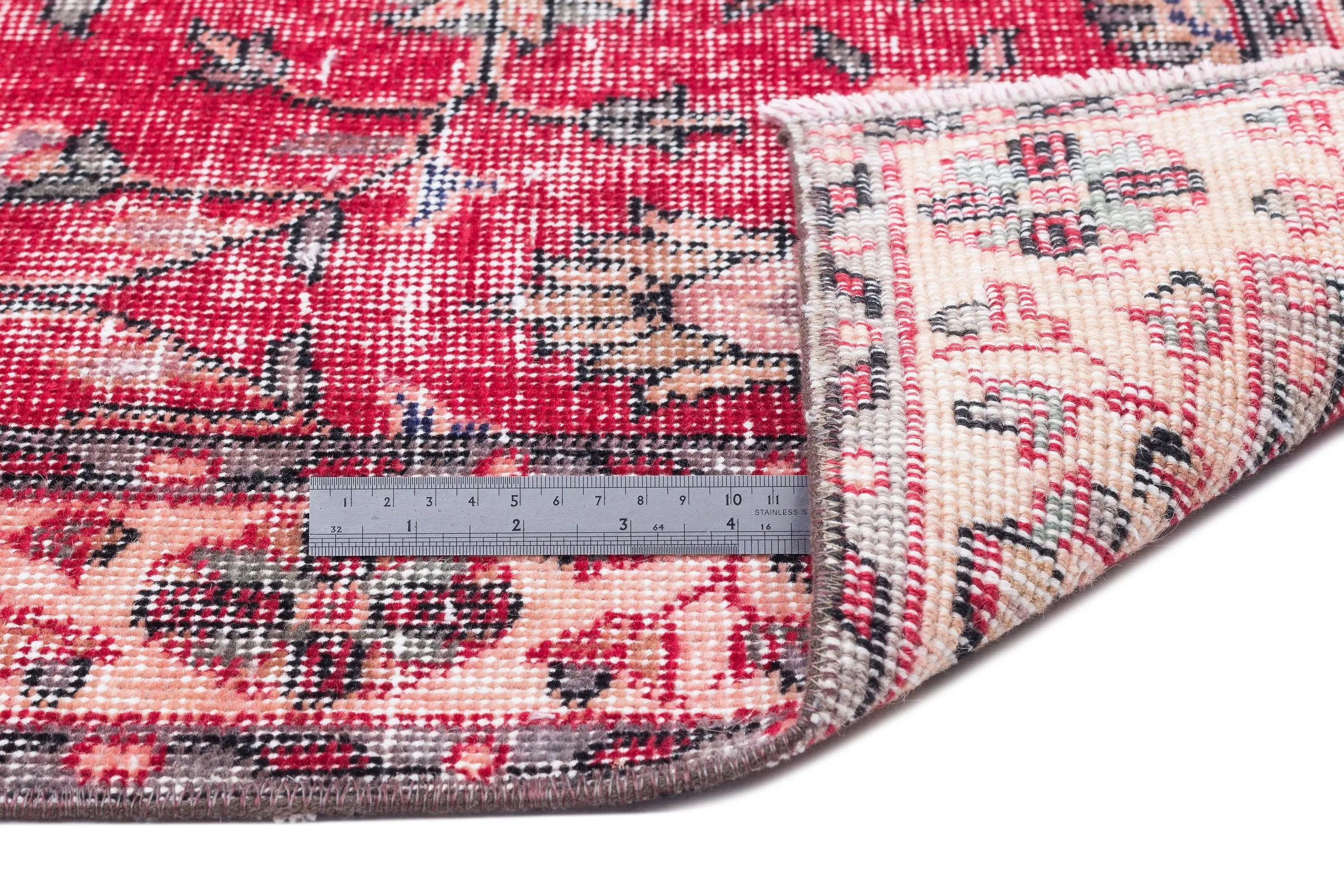 Retro Design Naturel Over Dyed Vintage Rug 3'9'' x 6'11'' ft 115 x 210 cm