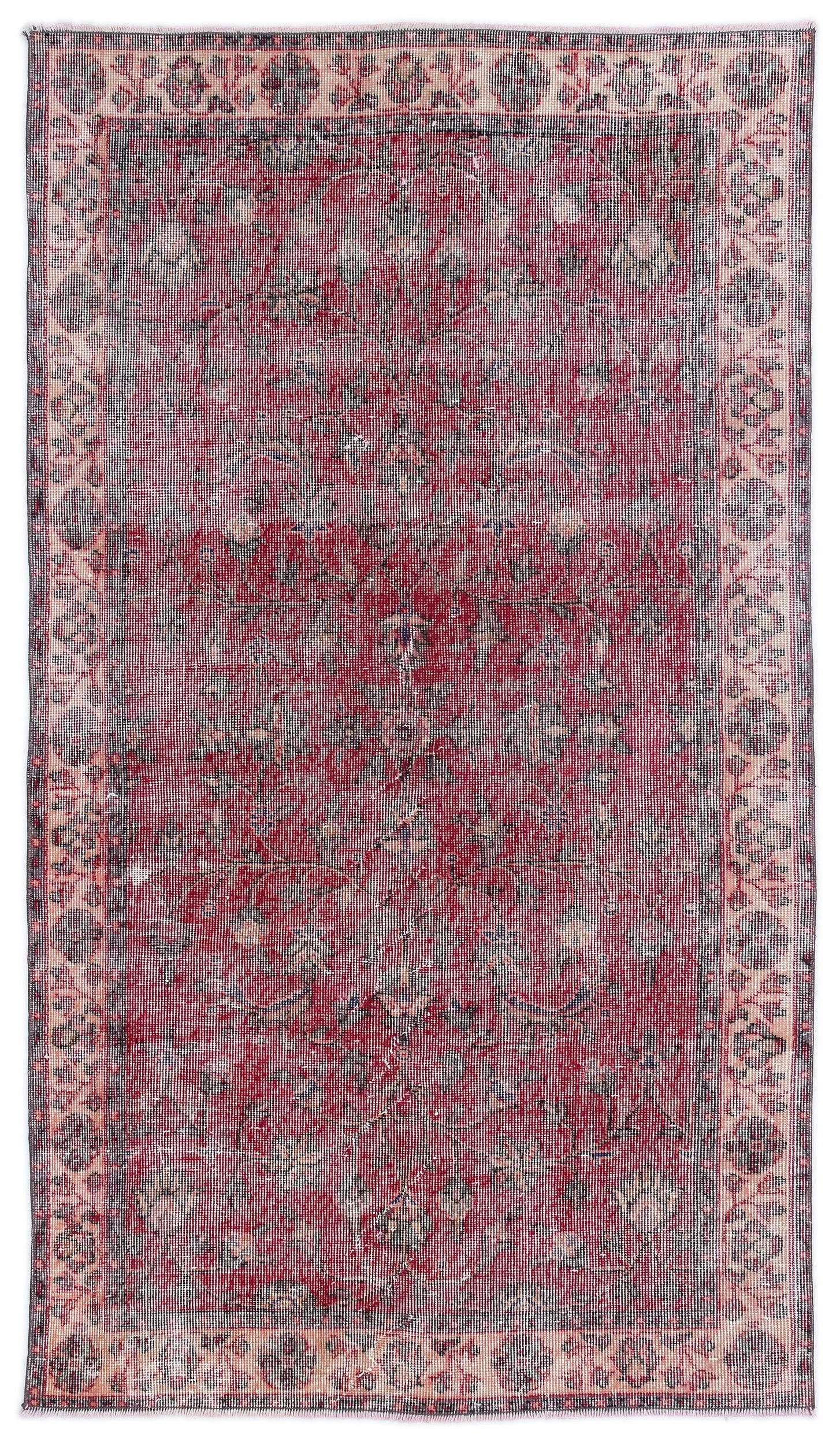 Retro Design Naturel Over Dyed Vintage Rug 3'9'' x 6'11'' ft 115 x 210 cm