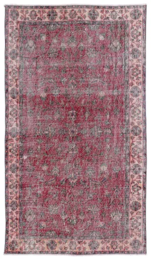 Retro Design Naturel Over Dyed Vintage Rug 3'9'' x 6'11'' ft 115 x 210 cm