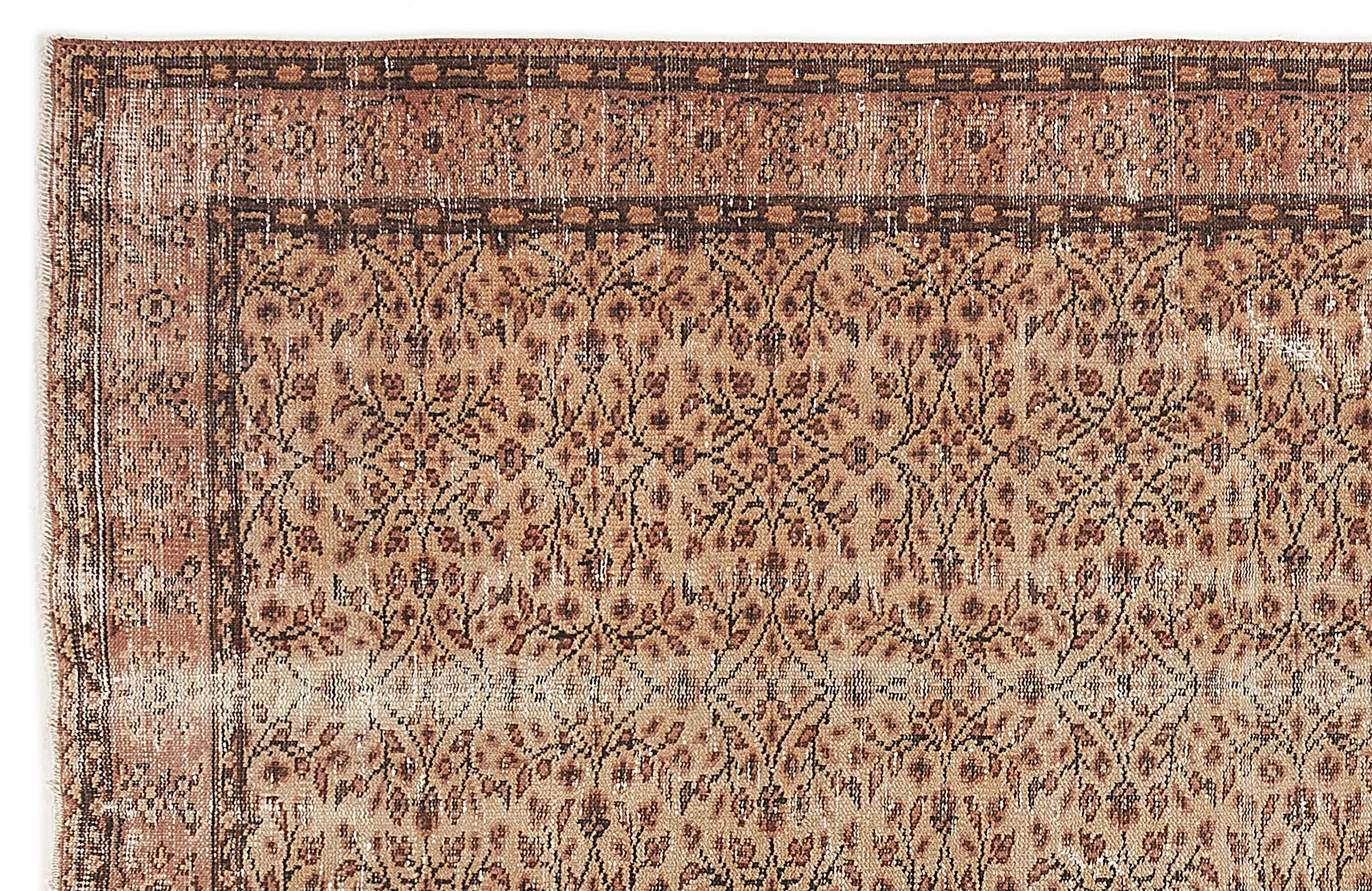 Retro Design Naturel Over Dyed Vintage Rug 4'8'' x 8'2'' ft 142 x 250 cm