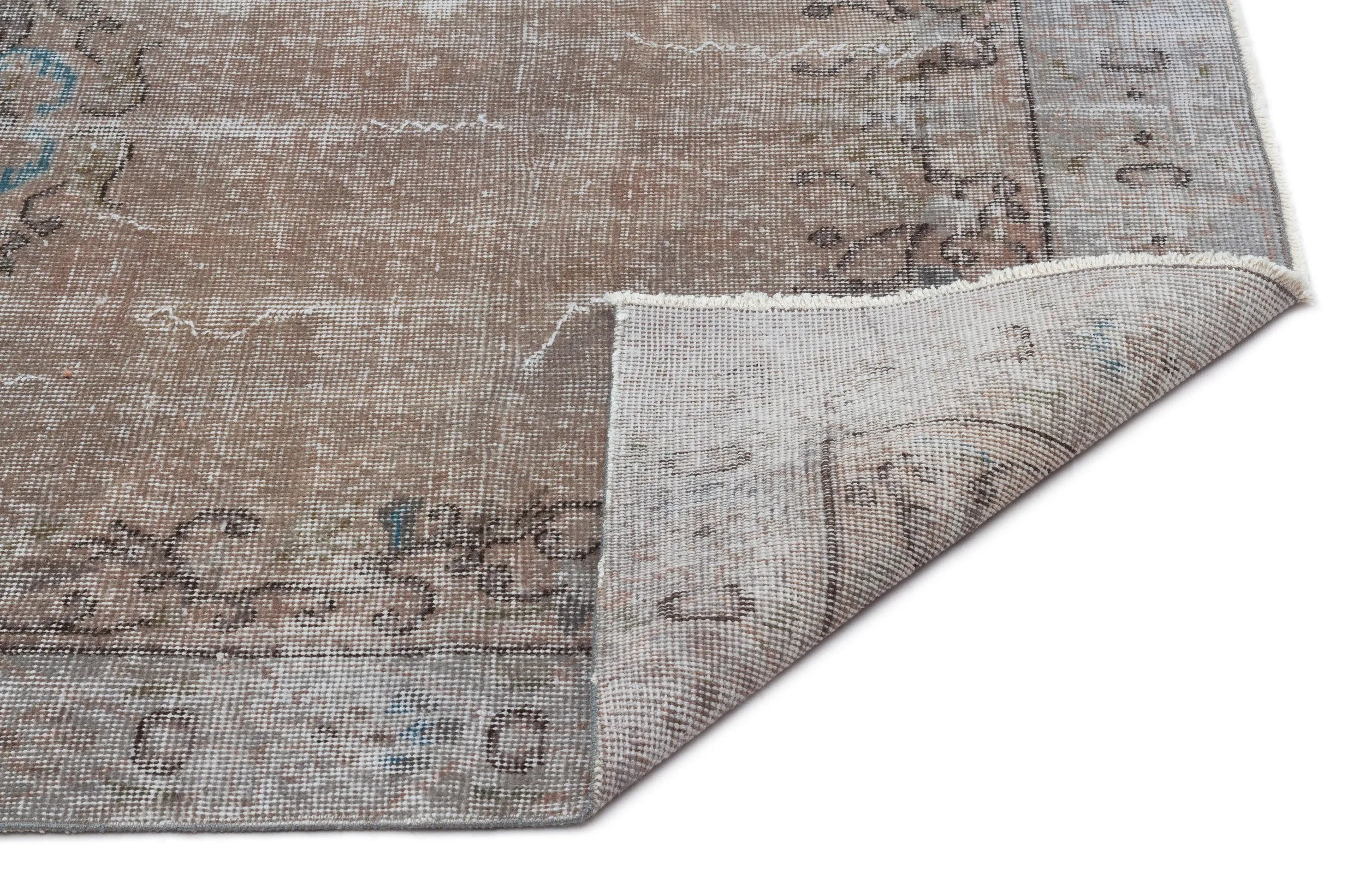 Retro Design Naturel Over Dyed Vintage Rug 4'8'' x 8'6'' ft 141 x 260 cm