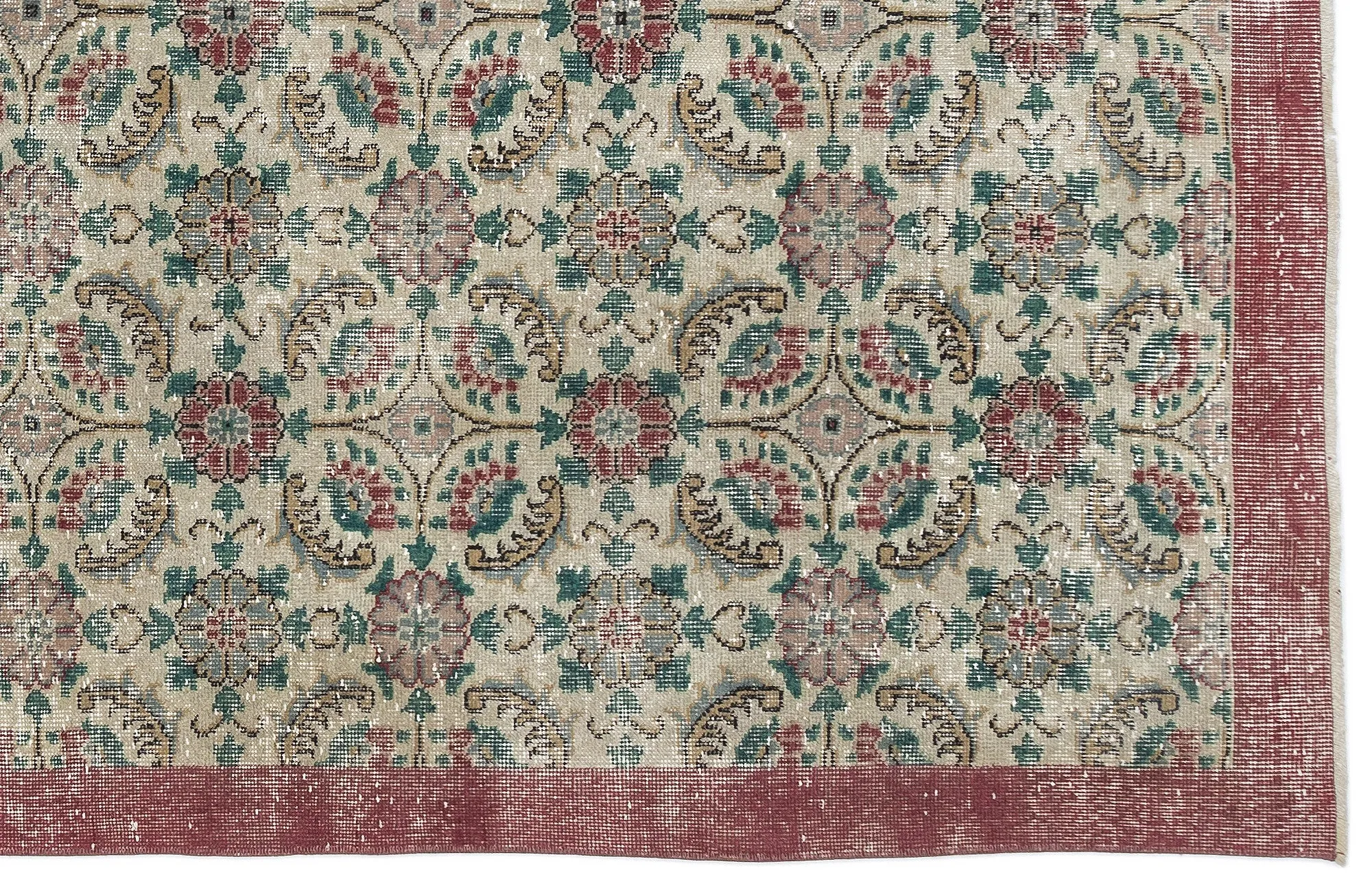 Retro Design Naturel Over Dyed Vintage Rug 5'11'' x 9'8'' ft 180 x 295 cm