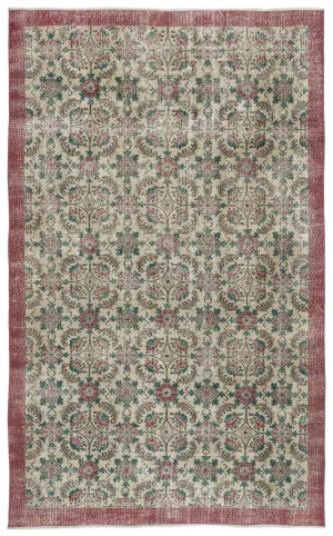 Retro Design Naturel Over Dyed Vintage Rug 5'11'' x 9'8'' ft 180 x 295 cm