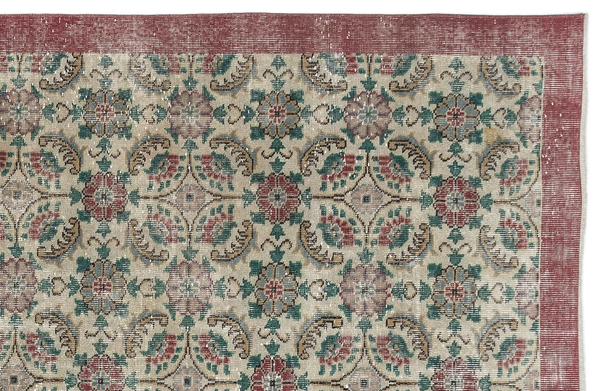 Retro Design Naturel Over Dyed Vintage Rug 5'11'' x 9'8'' ft 180 x 295 cm