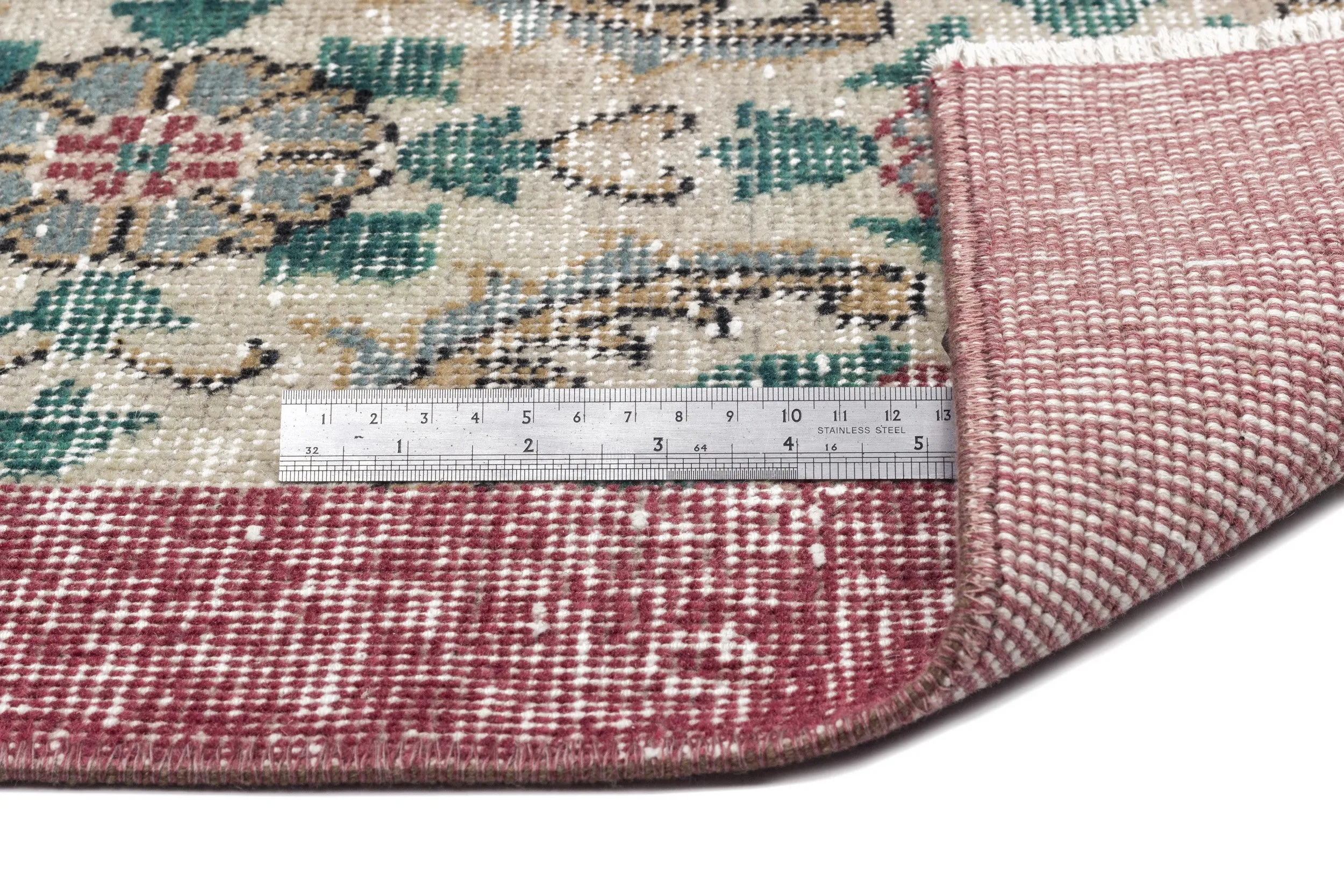 Retro Design Naturel Over Dyed Vintage Rug 5'11'' x 9'8'' ft 180 x 295 cm