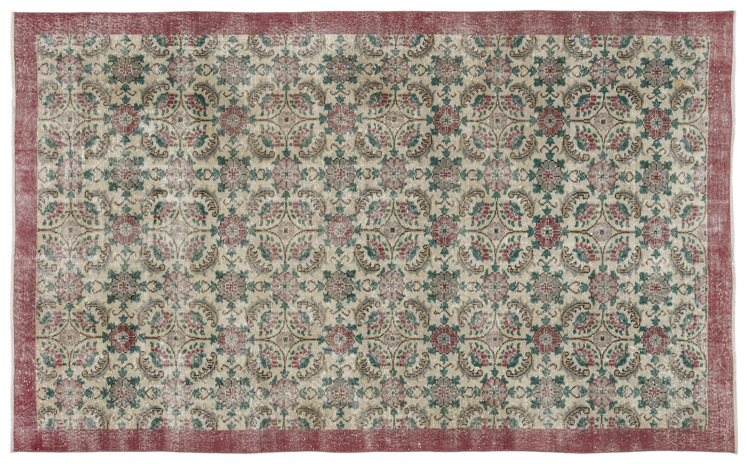 Retro Design Naturel Over Dyed Vintage Rug 5'11'' x 9'8'' ft 180 x 295 cm