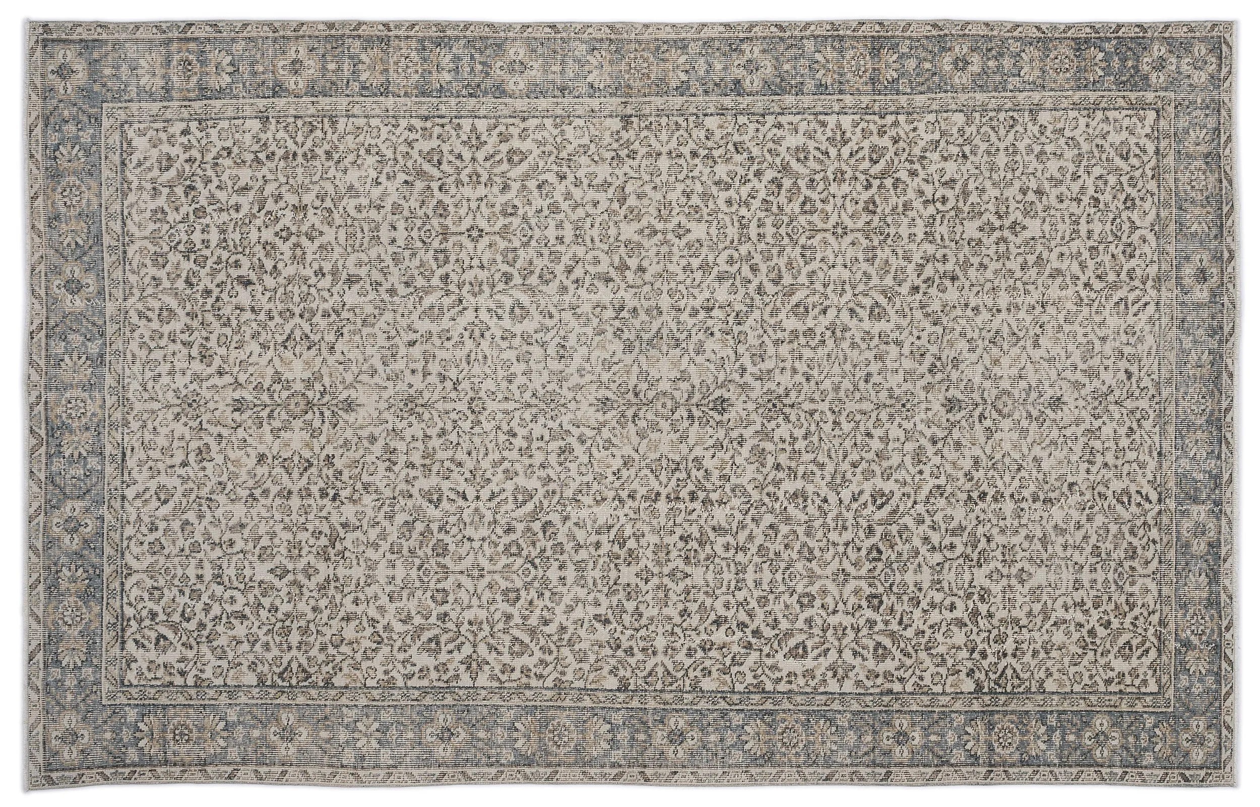 Retro Design Naturel Over Dyed Vintage Rug 5'12'' x 9'7'' ft 182 x 291 cm