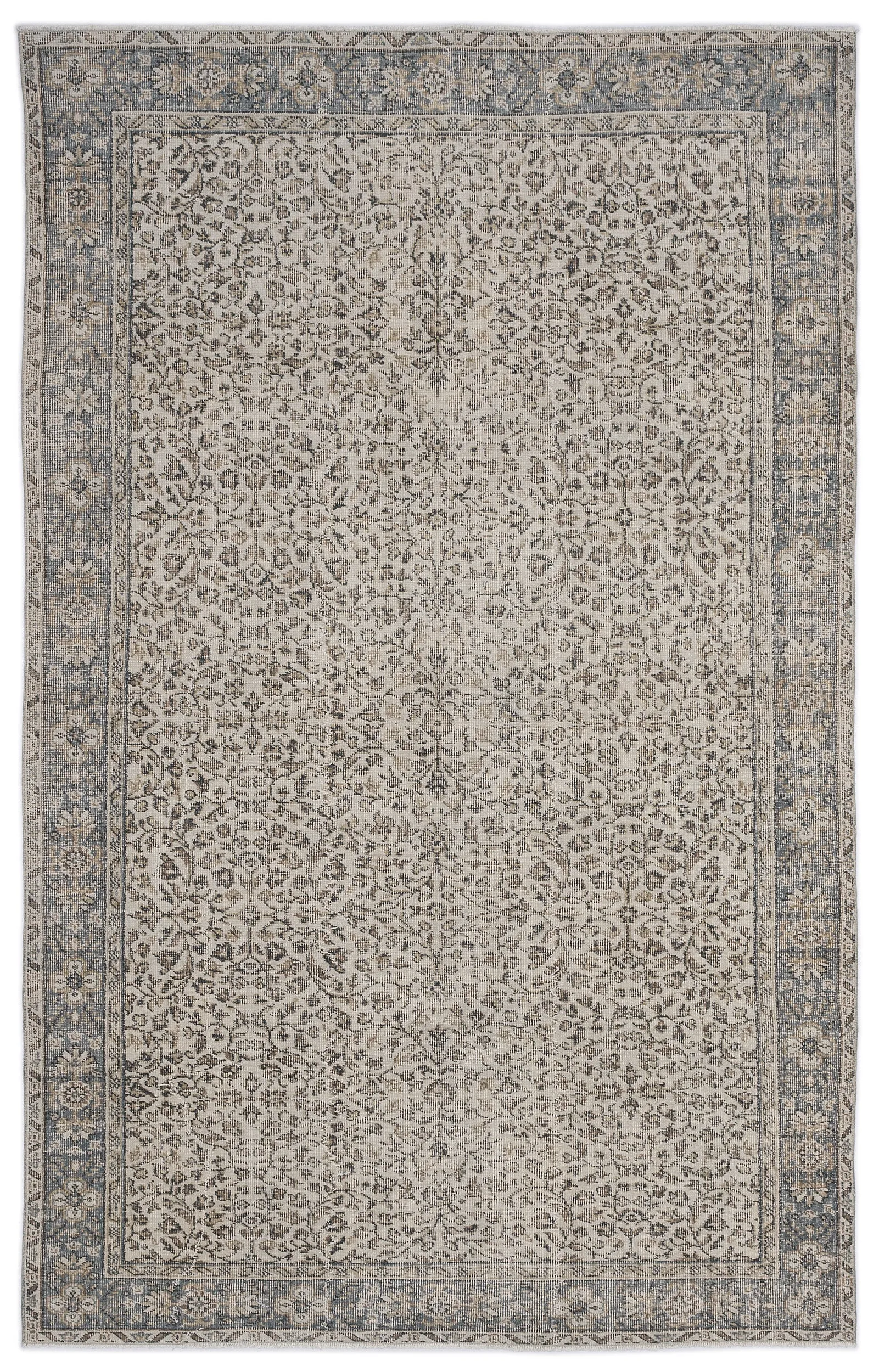 Retro Design Naturel Over Dyed Vintage Rug 5'12'' x 9'7'' ft 182 x 291 cm