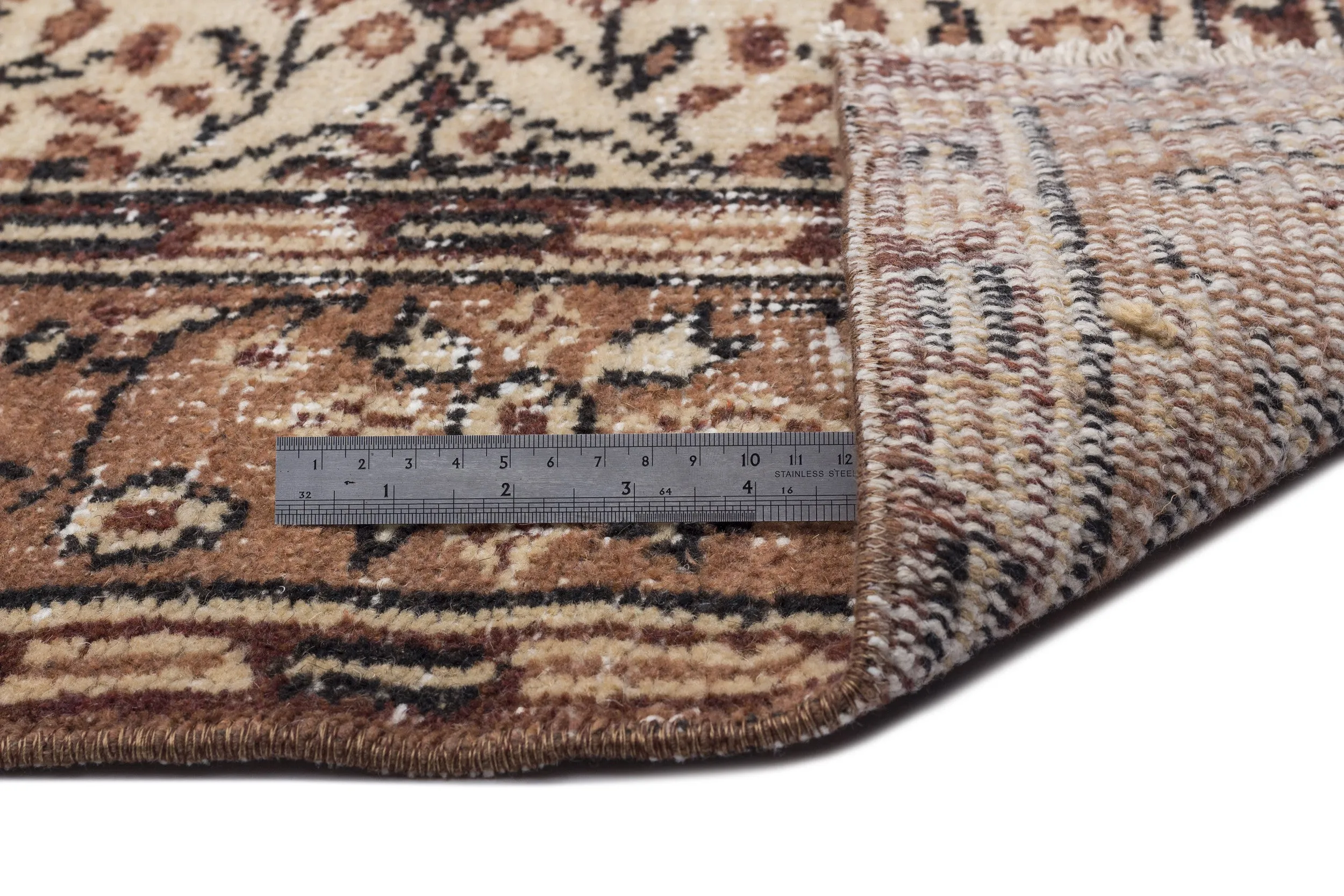 Retro Design Naturel Over Dyed Vintage Rug 5'3'' x 8'11'' ft 161 x 271 cm