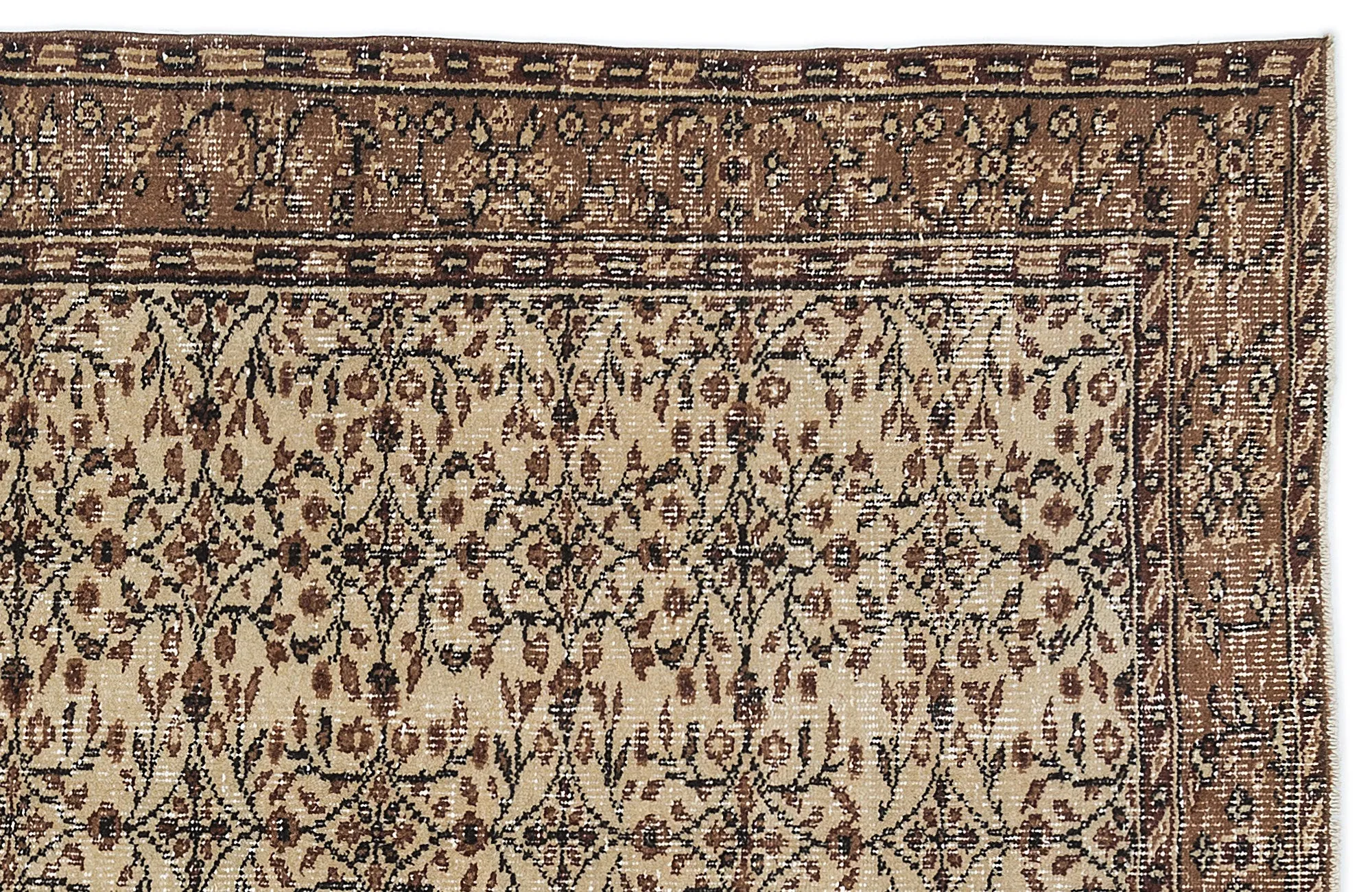 Retro Design Naturel Over Dyed Vintage Rug 5'3'' x 8'11'' ft 161 x 271 cm