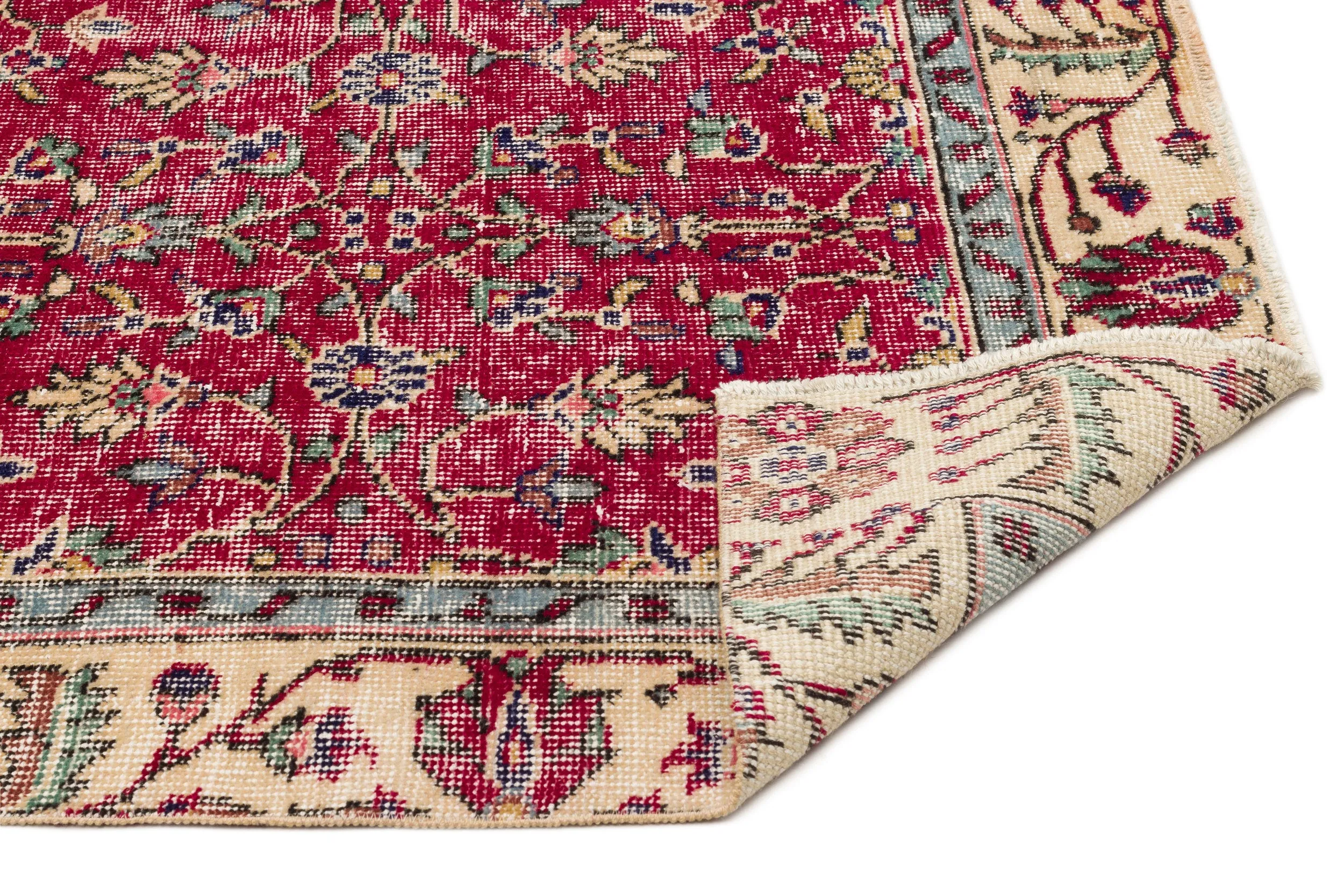 Retro Design Naturel Over Dyed Vintage Rug 5'3'' x 8'12'' ft 160 x 274 cm