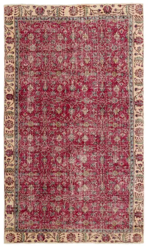 Retro Design Naturel Over Dyed Vintage Rug 5'3'' x 8'12'' ft 160 x 274 cm