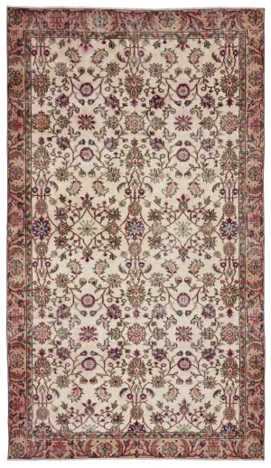 Retro Design Naturel Over Dyed Vintage Rug 5'3'' x 9'4'' ft 159 x 285 cm