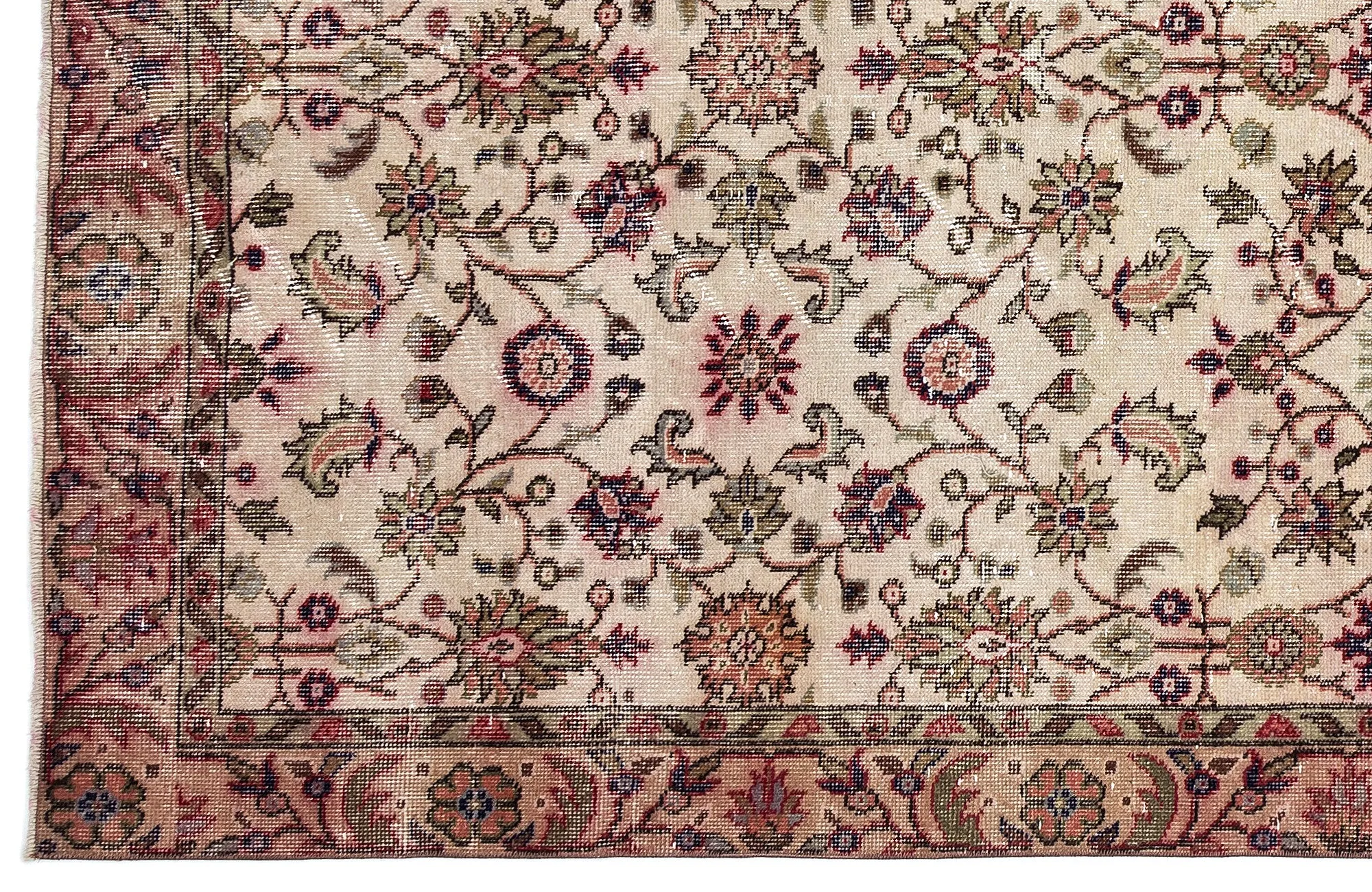 Retro Design Naturel Over Dyed Vintage Rug 5'3'' x 9'4'' ft 159 x 285 cm