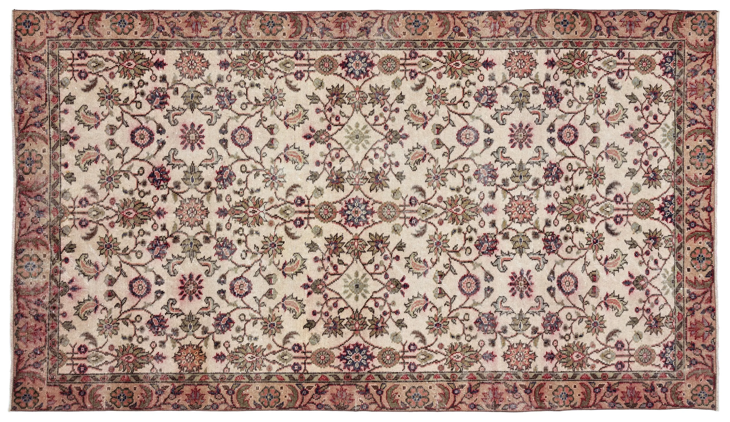 Retro Design Naturel Over Dyed Vintage Rug 5'3'' x 9'4'' ft 159 x 285 cm