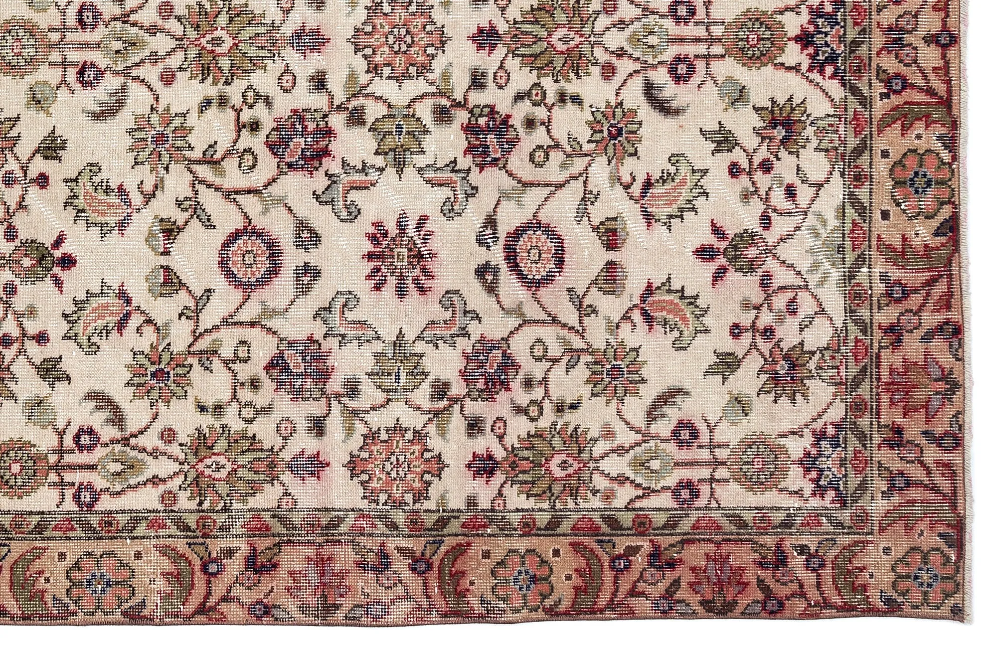 Retro Design Naturel Over Dyed Vintage Rug 5'3'' x 9'4'' ft 159 x 285 cm