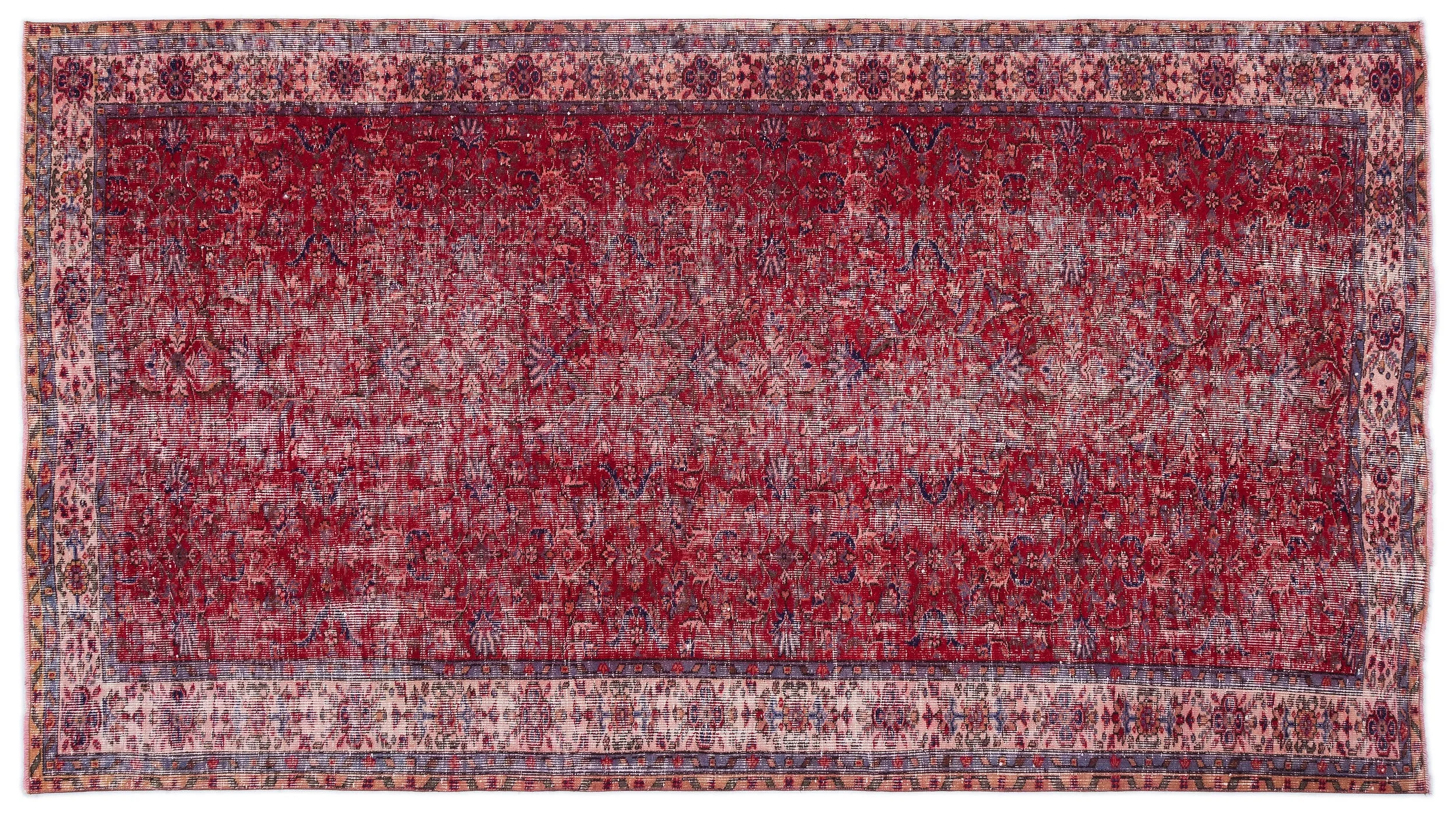 Retro Design Naturel Over Dyed Vintage Rug 5'5'' x 10'0'' ft 166 x 305 cm