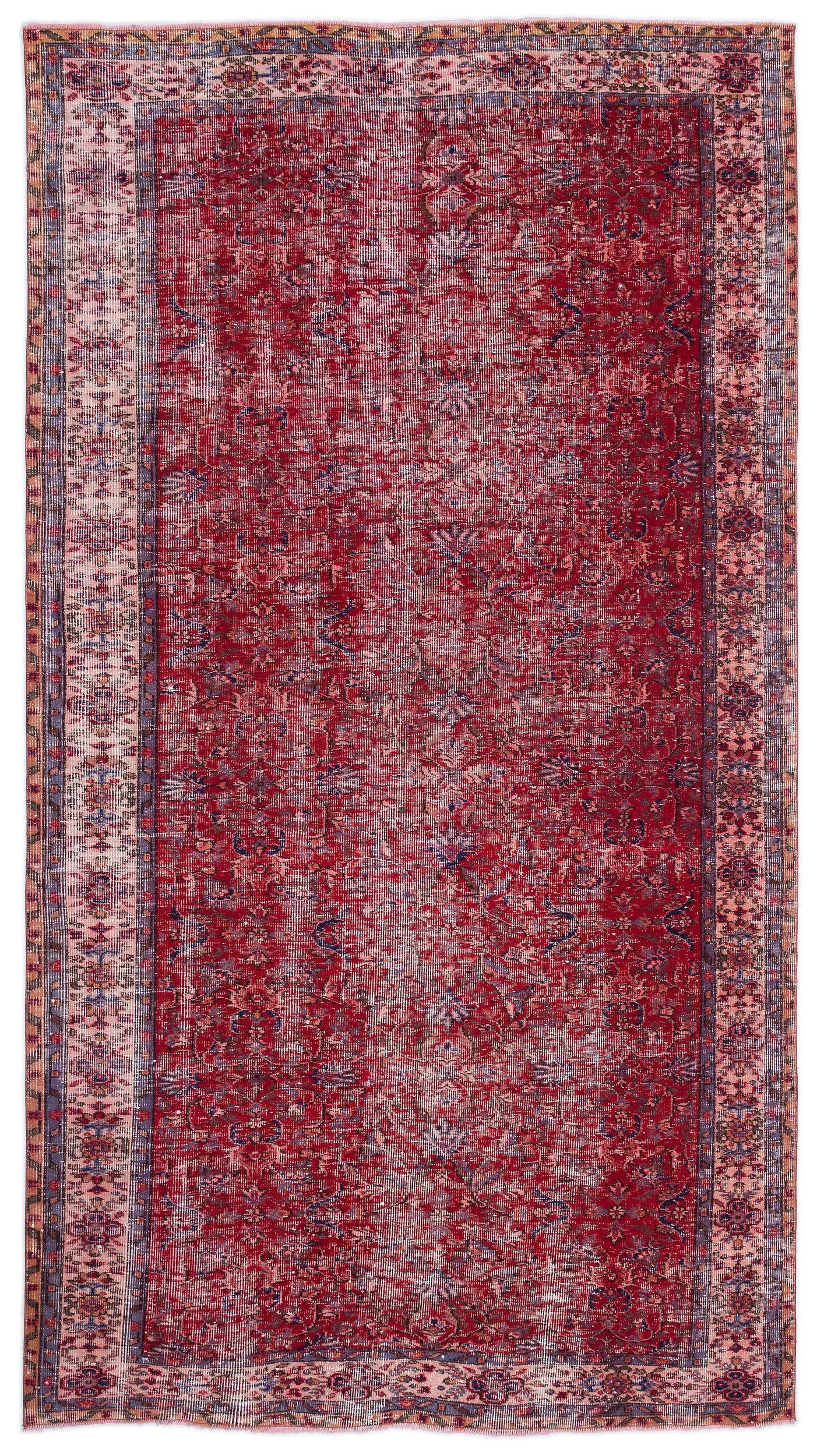 Retro Design Naturel Over Dyed Vintage Rug 5'5'' x 10'0'' ft 166 x 305 cm